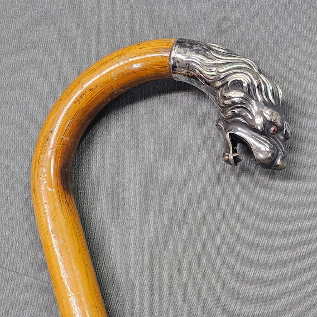 Walking stick - Wood, Alpaca - A rarer antique walking stick.