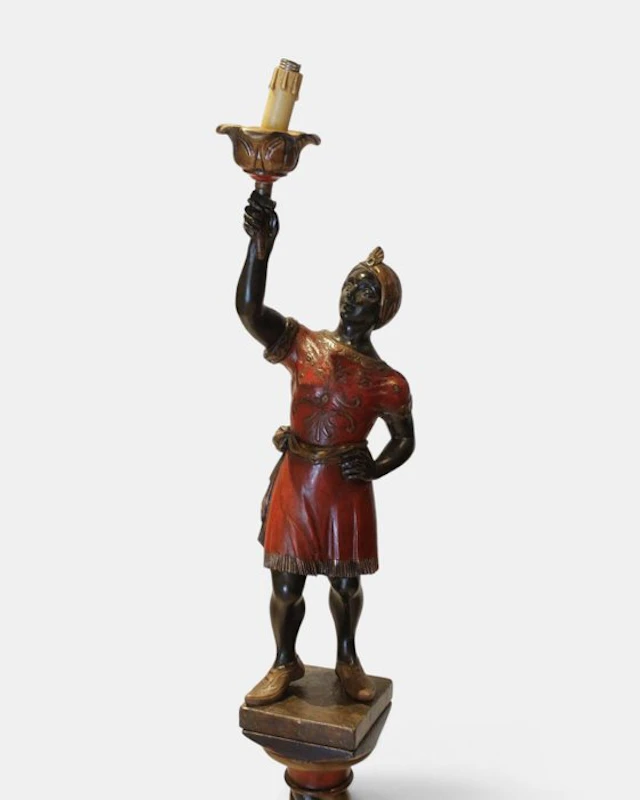 Sculpture, Moro veneziano lampadario - 185 cm - Polychrome wood