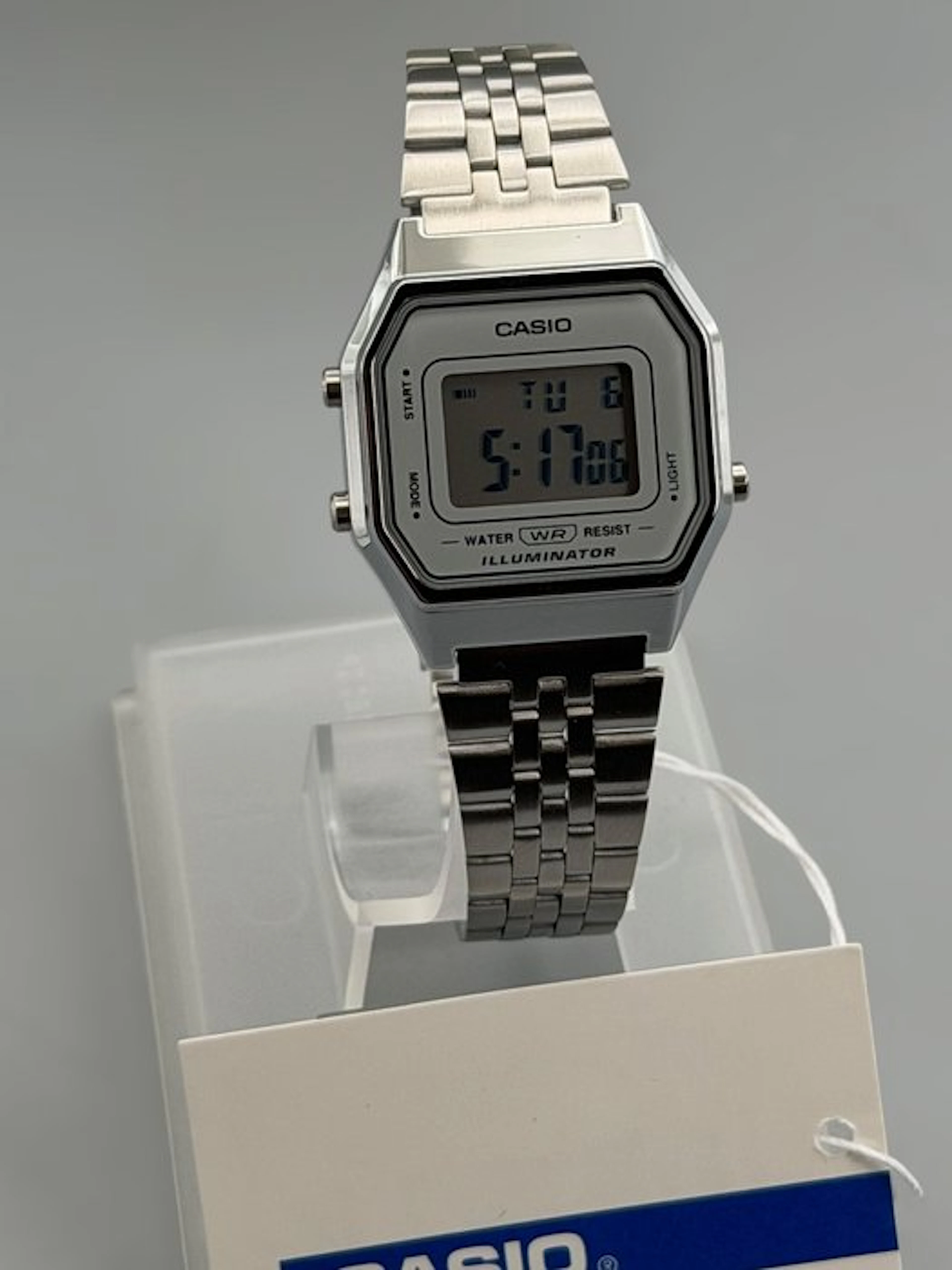Casio Iconic Vintage Silver LCD Digital Watch | Retro...