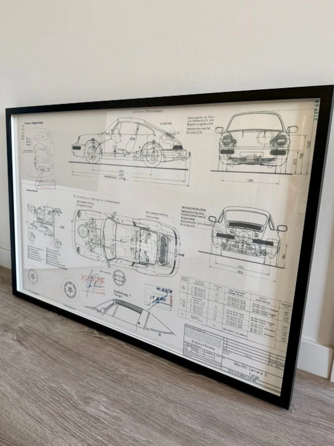 Porsche TARGA 964 - Technical Drawing - Frame - Design