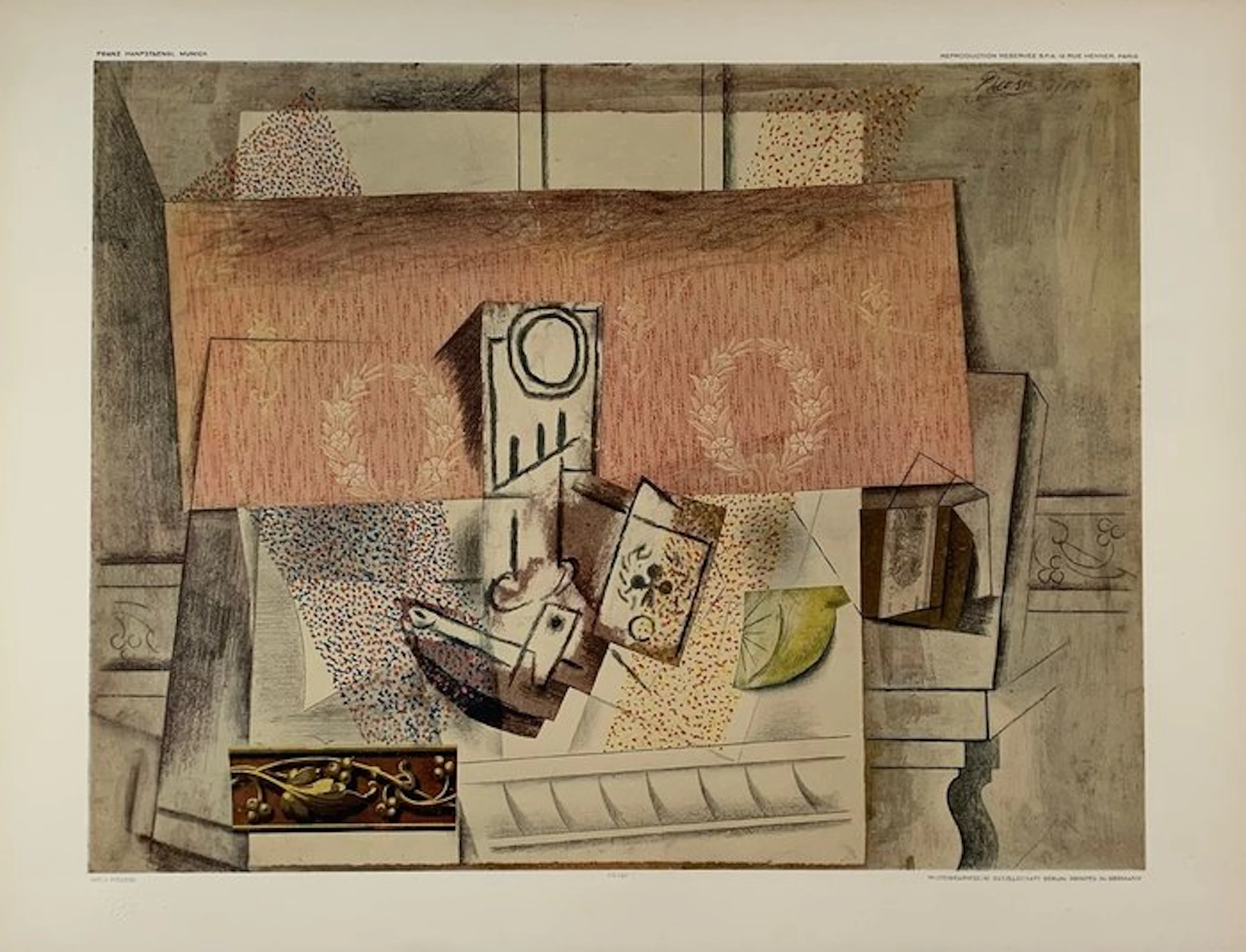 Pablo Picasso (1881-1973) - Still life with red wallpaper...