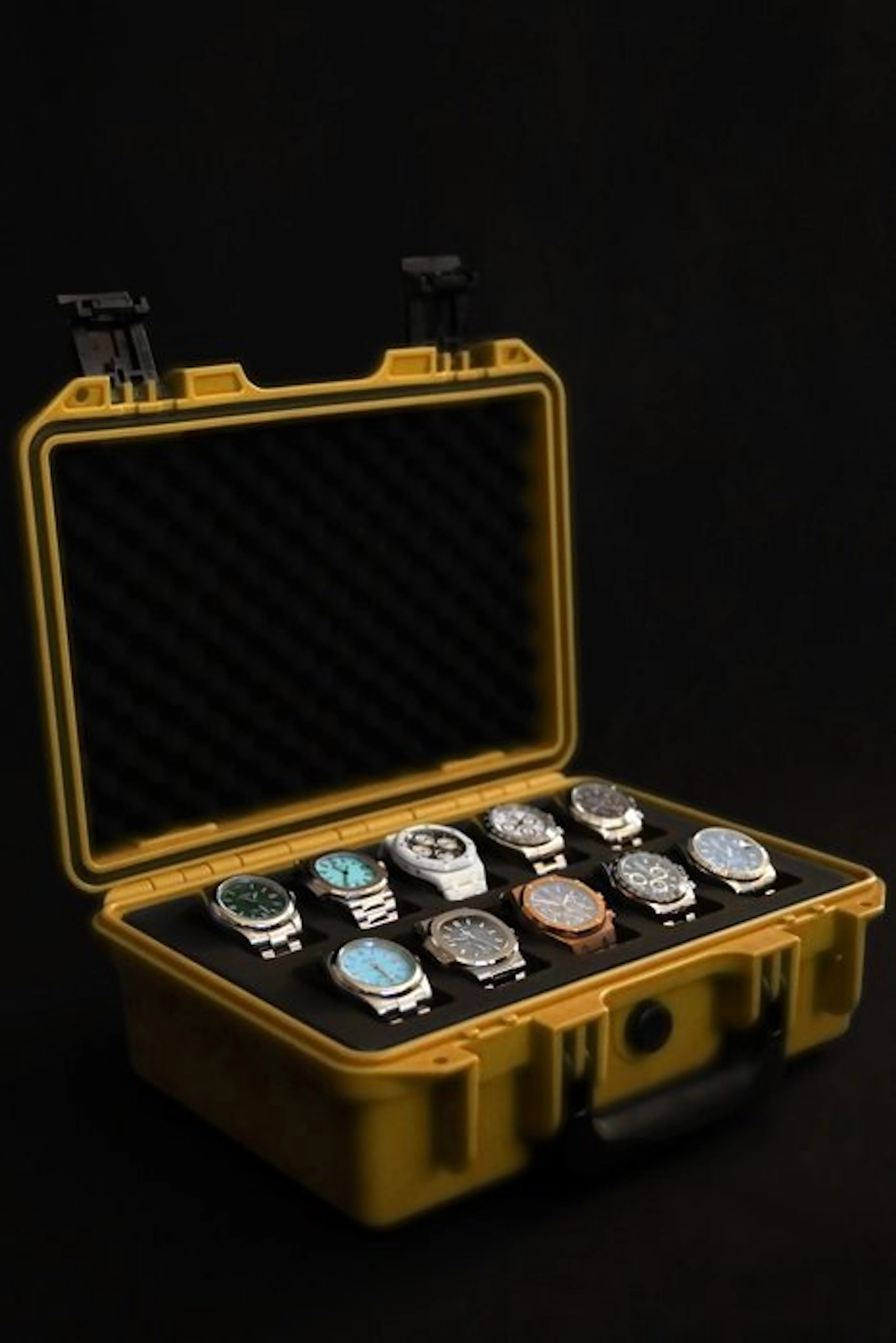 Indestructible Watch Suitcase for 10 Watches - Yellow...