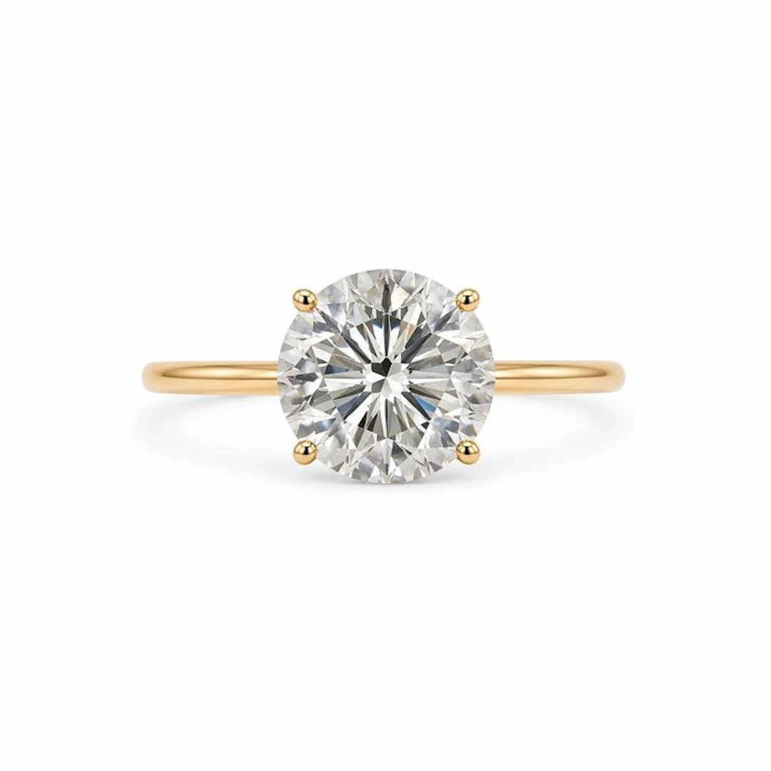 No reserve price - Ring - 14 kt. Yellow gold - 4.01ct. tw. Diamond (Lab-grown)