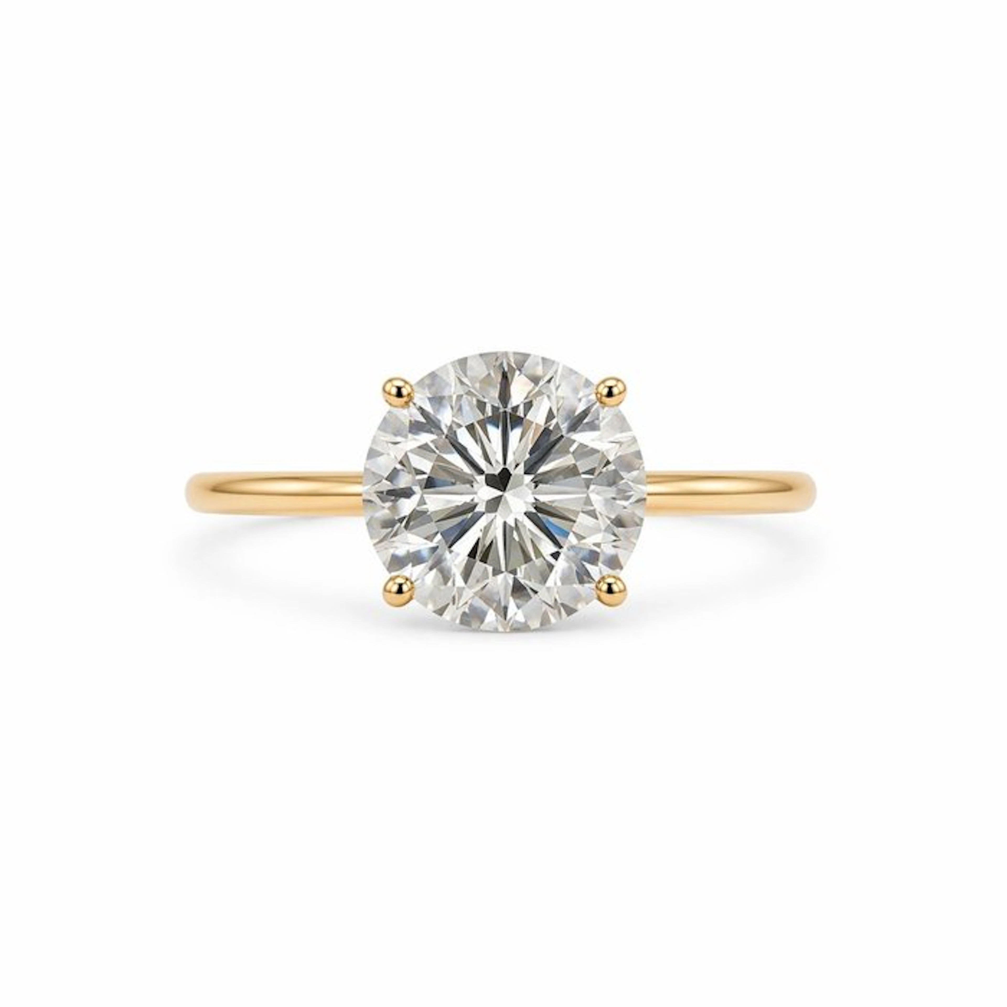 No reserve price - Ring - 14 kt. Yellow gold - 3.01ct. tw. Diamond (Lab-grown)