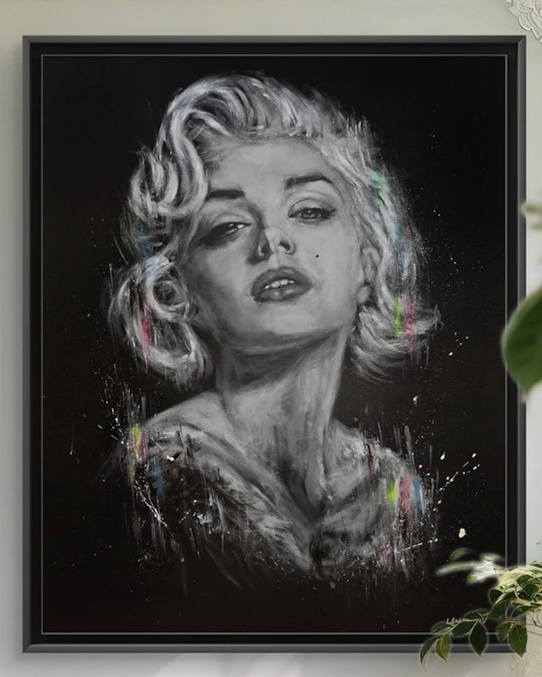 Vincent LENAERTS - Vertige (Marilyn M) XL - Peinture aux doigts