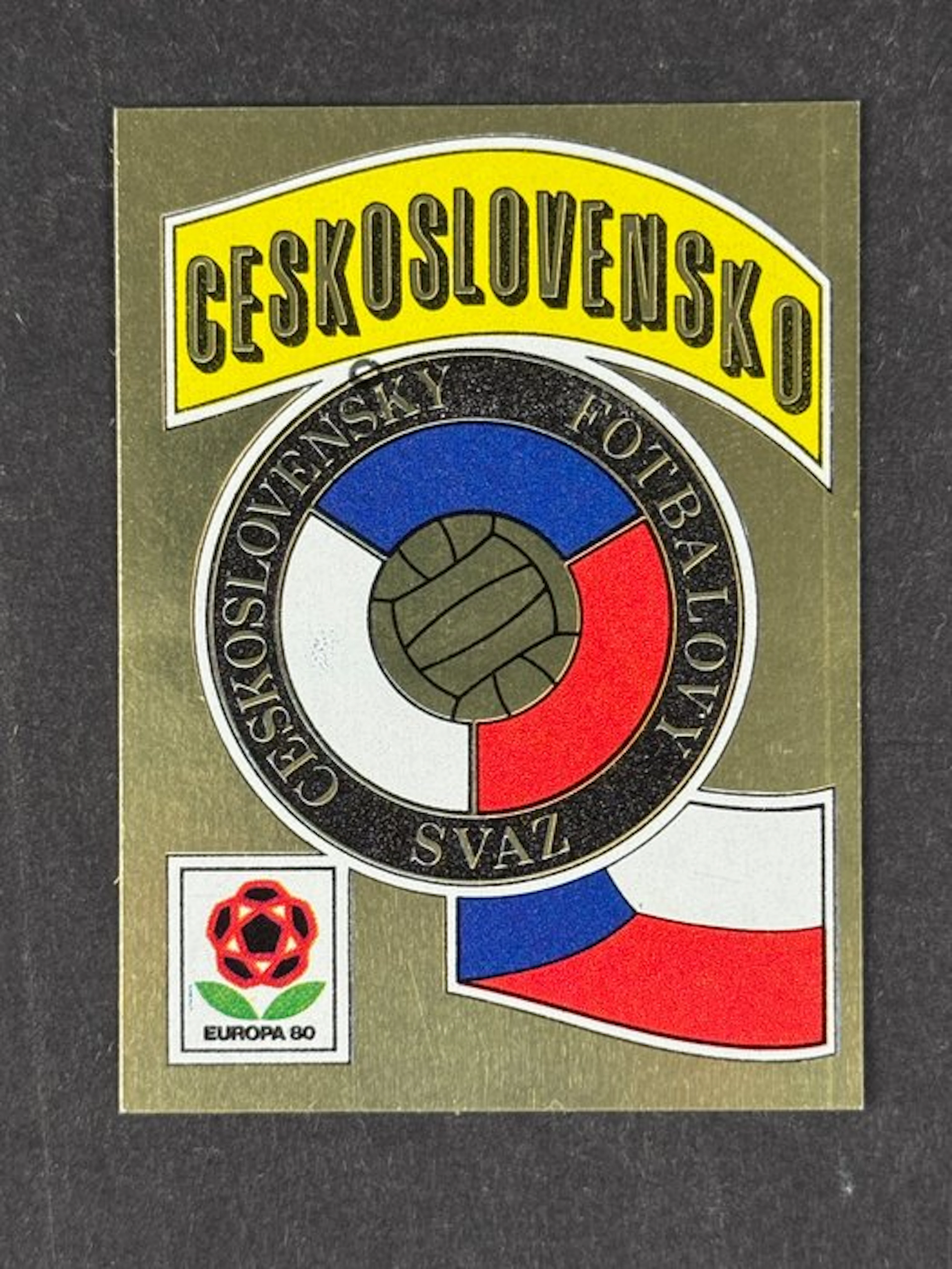 1980 Panini #79 Europa 80 - Badge: Cecoslovacchia - 1 Sticker - Mint (M)