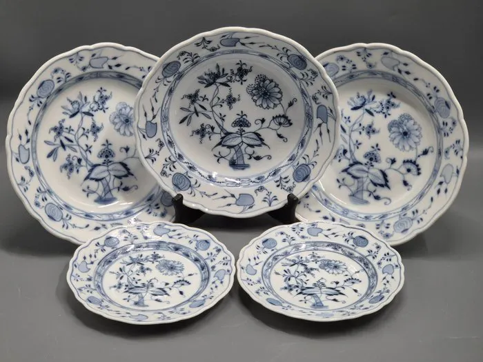 Porzellan Tellerset Zwiebelmuster Ernst Teichert Meissen...