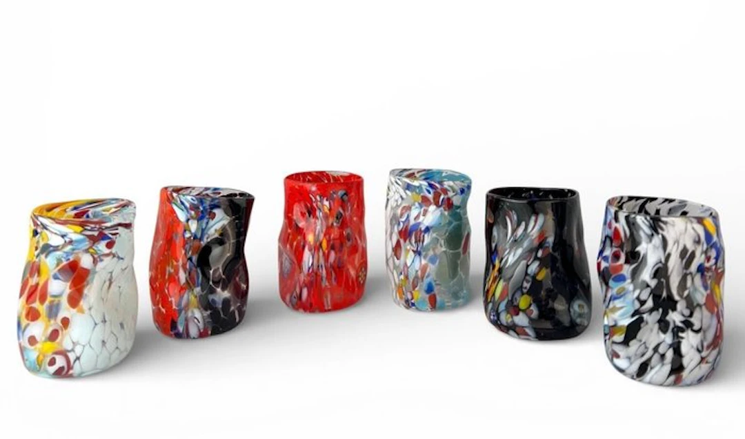 Drinking set for 6 (6) - Glass - Murano glassware set