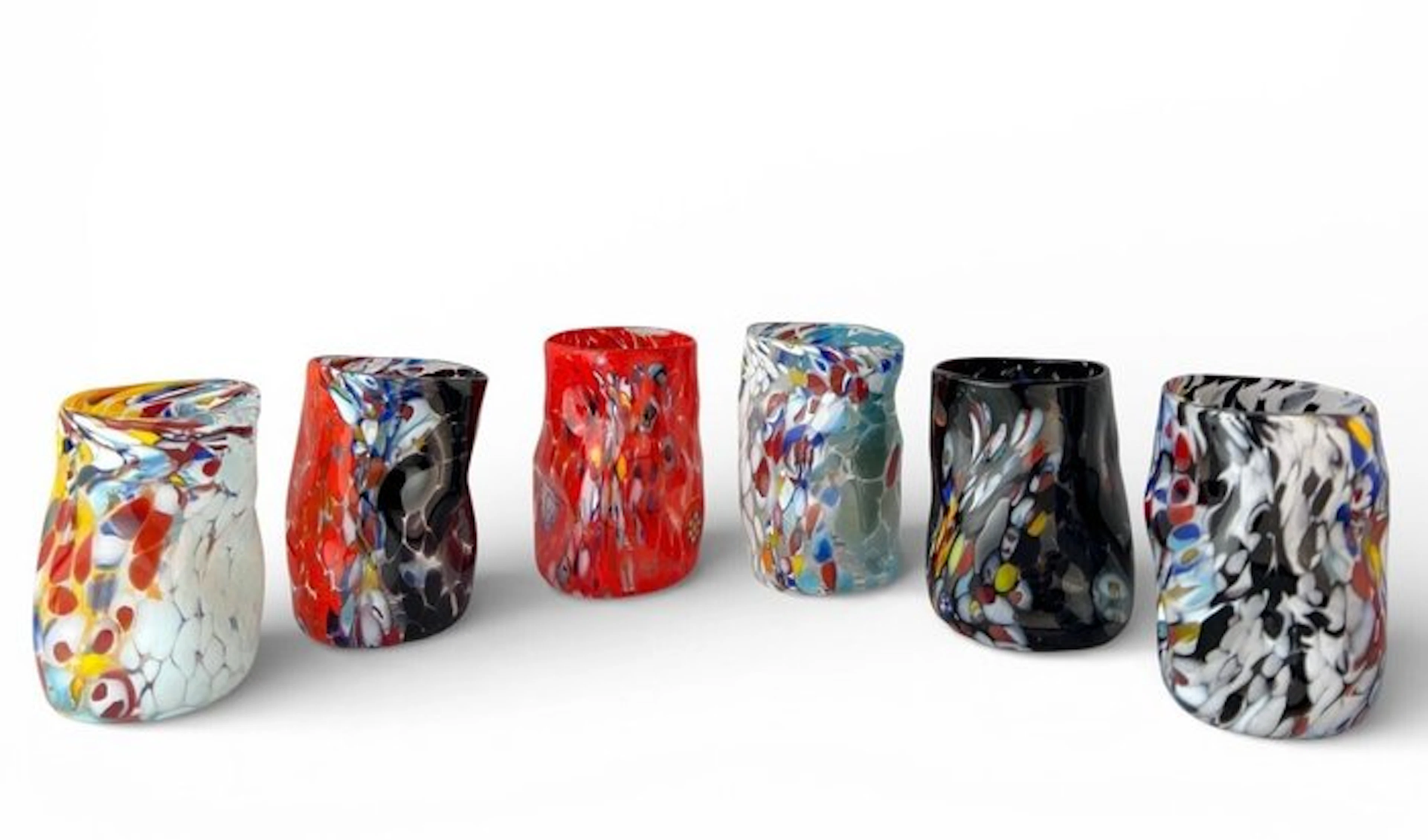Drinking set for 6 (6) - Glass - Murano glassware set