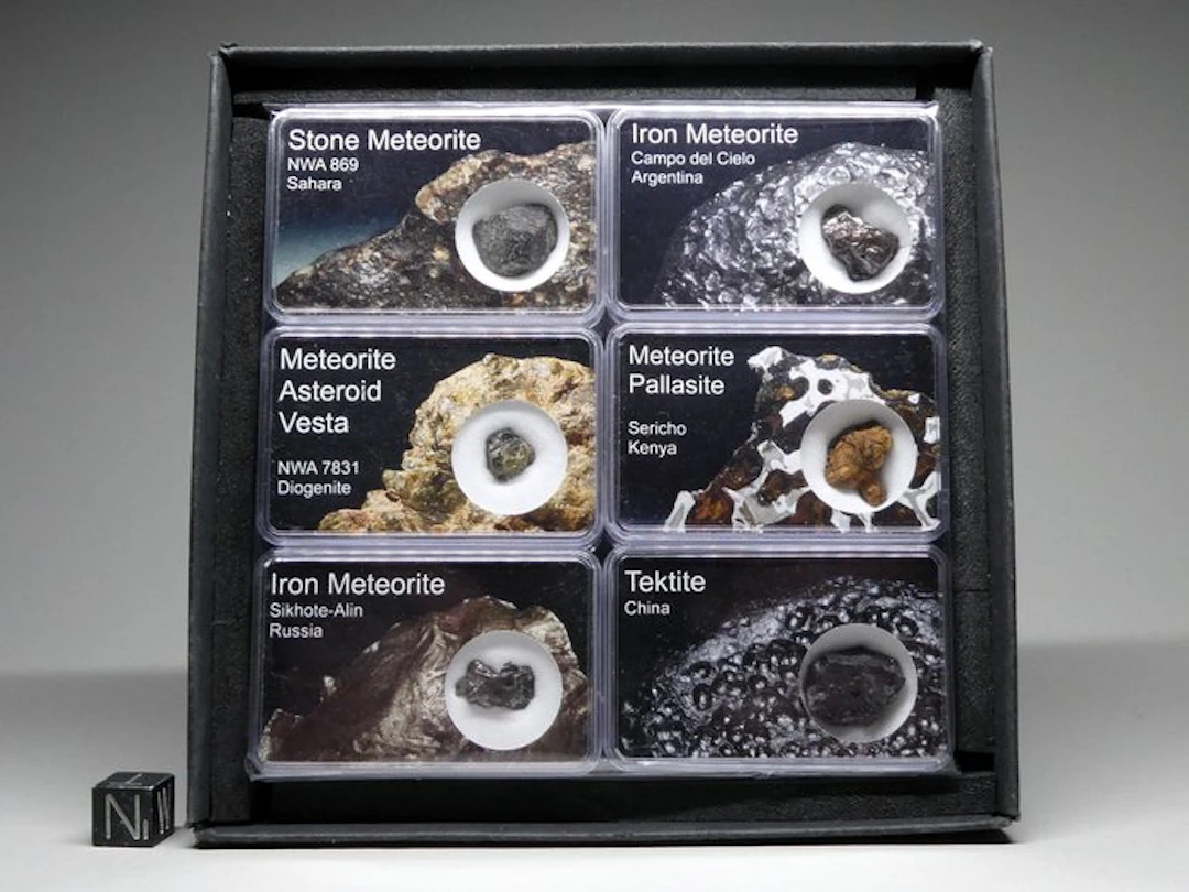 Meteorite Collection - 5 Meteorites + 1 Tektite - starter - 6 st