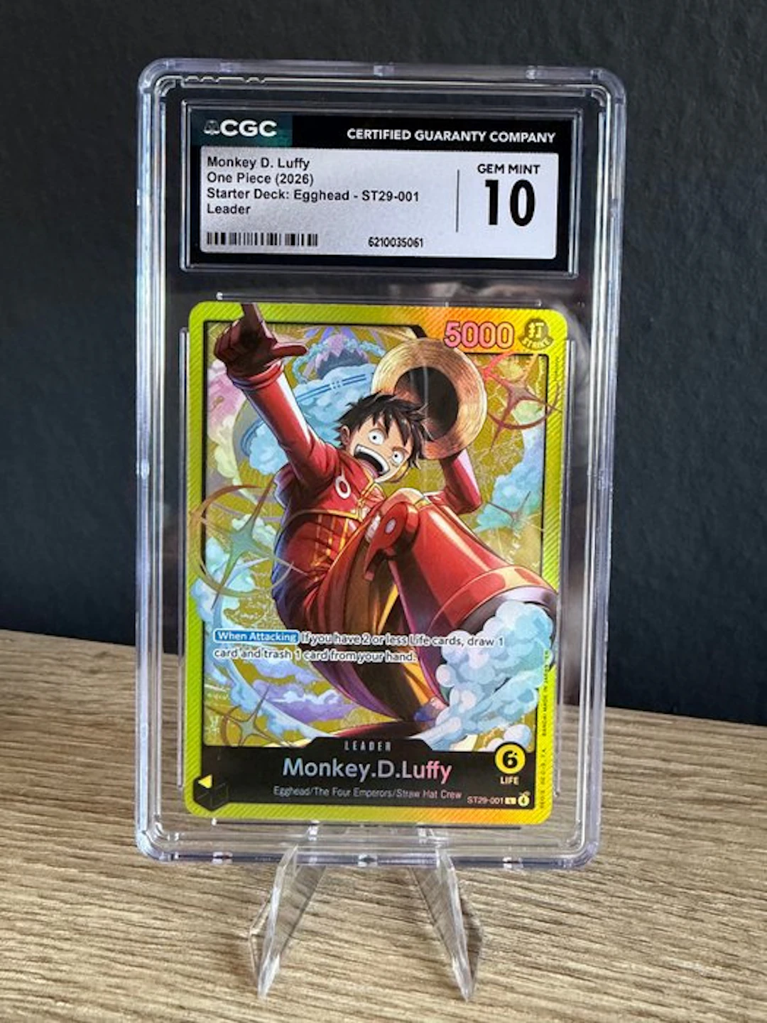 One Piece - 1 Graded card - One Piece - Monkey D. Luffy ST29-001 Foil - CGC 10