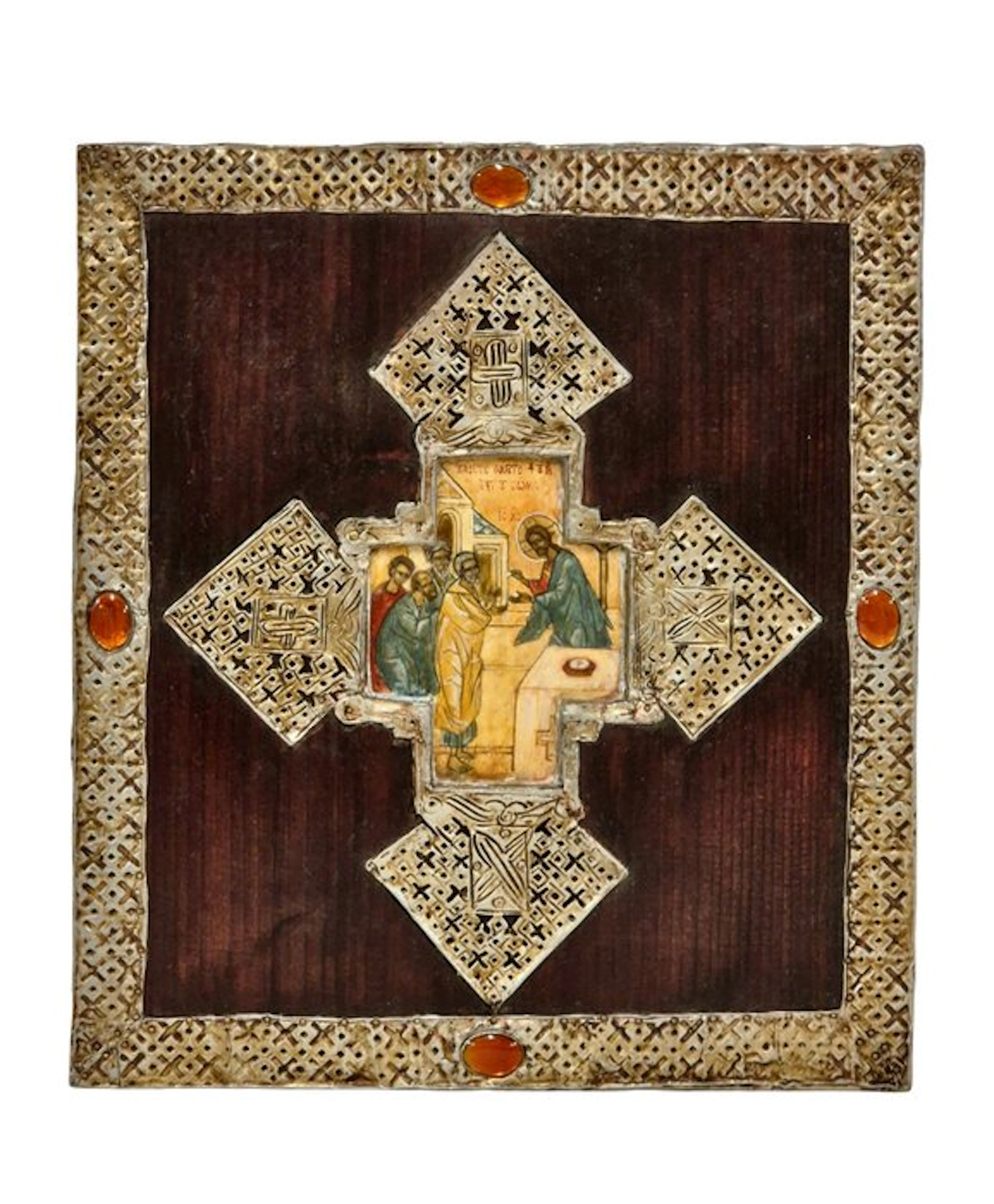 Icon - Communion of the Apostles - wood and metal - Orthodox icon