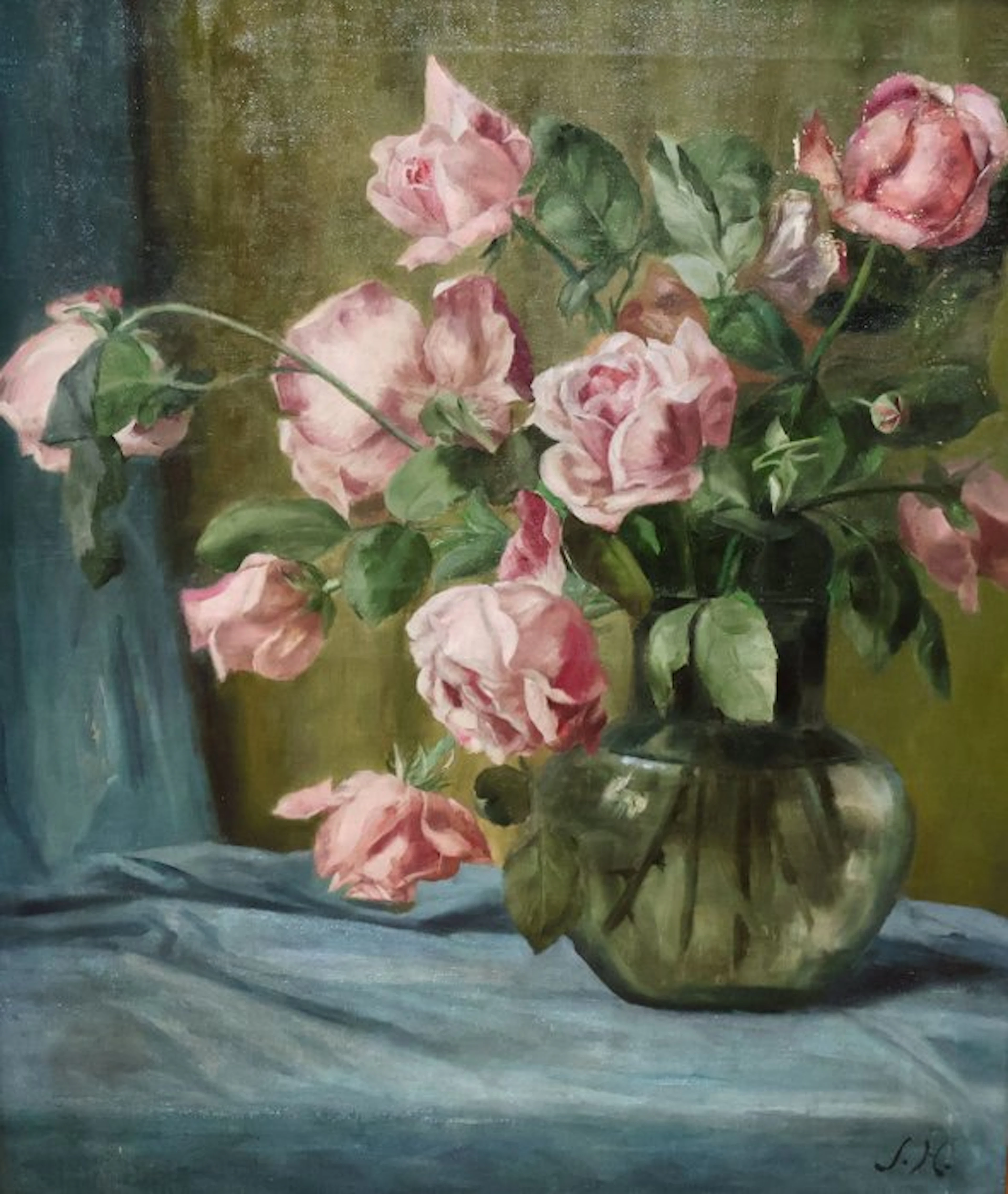 Belgian school (XX) - Composición con rosas