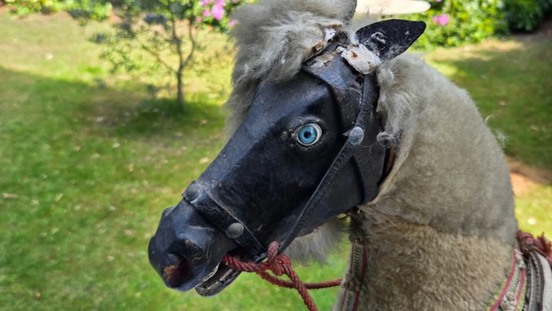 Onbekend - Tin toy - Antiek speelgoed paard - trekpaard