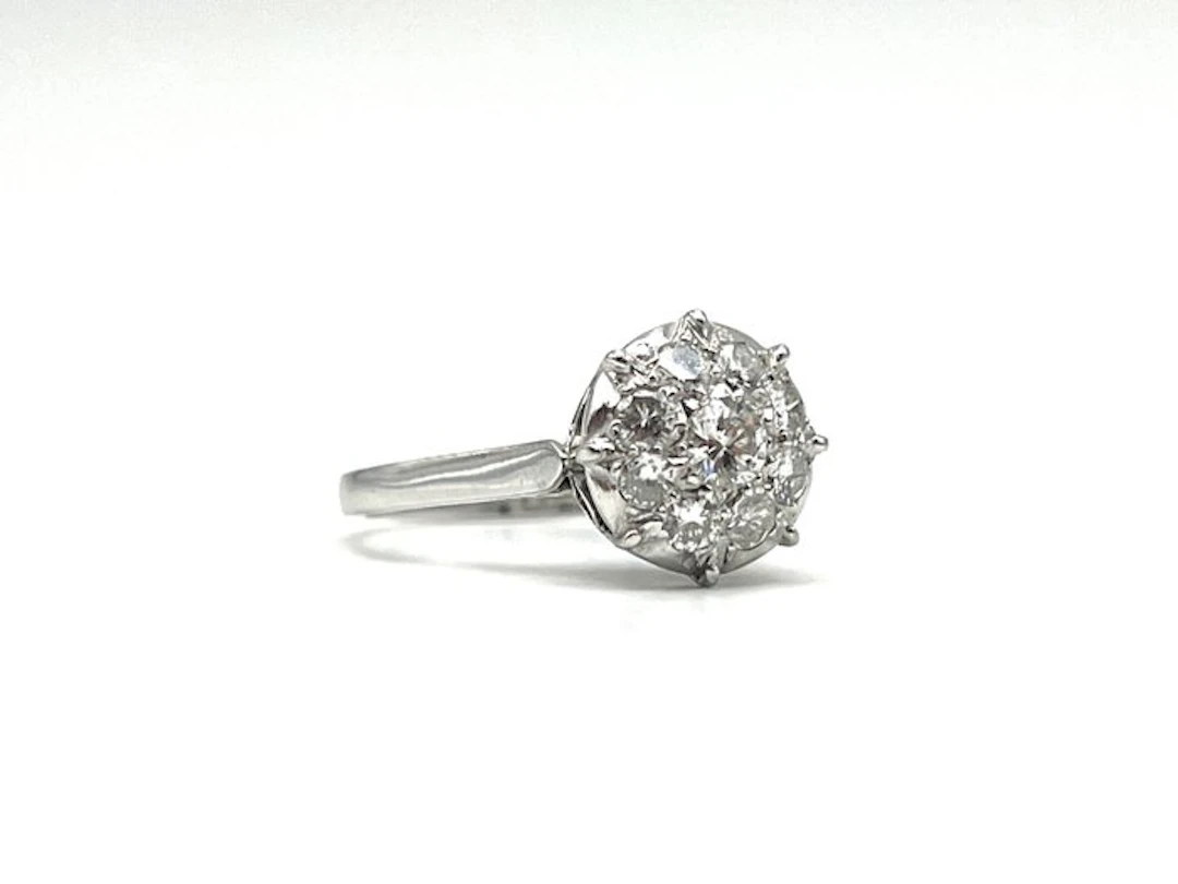 Ring - 18 kt. Platinum, White gold - 0.65ct. tw. Diamond (Natural)