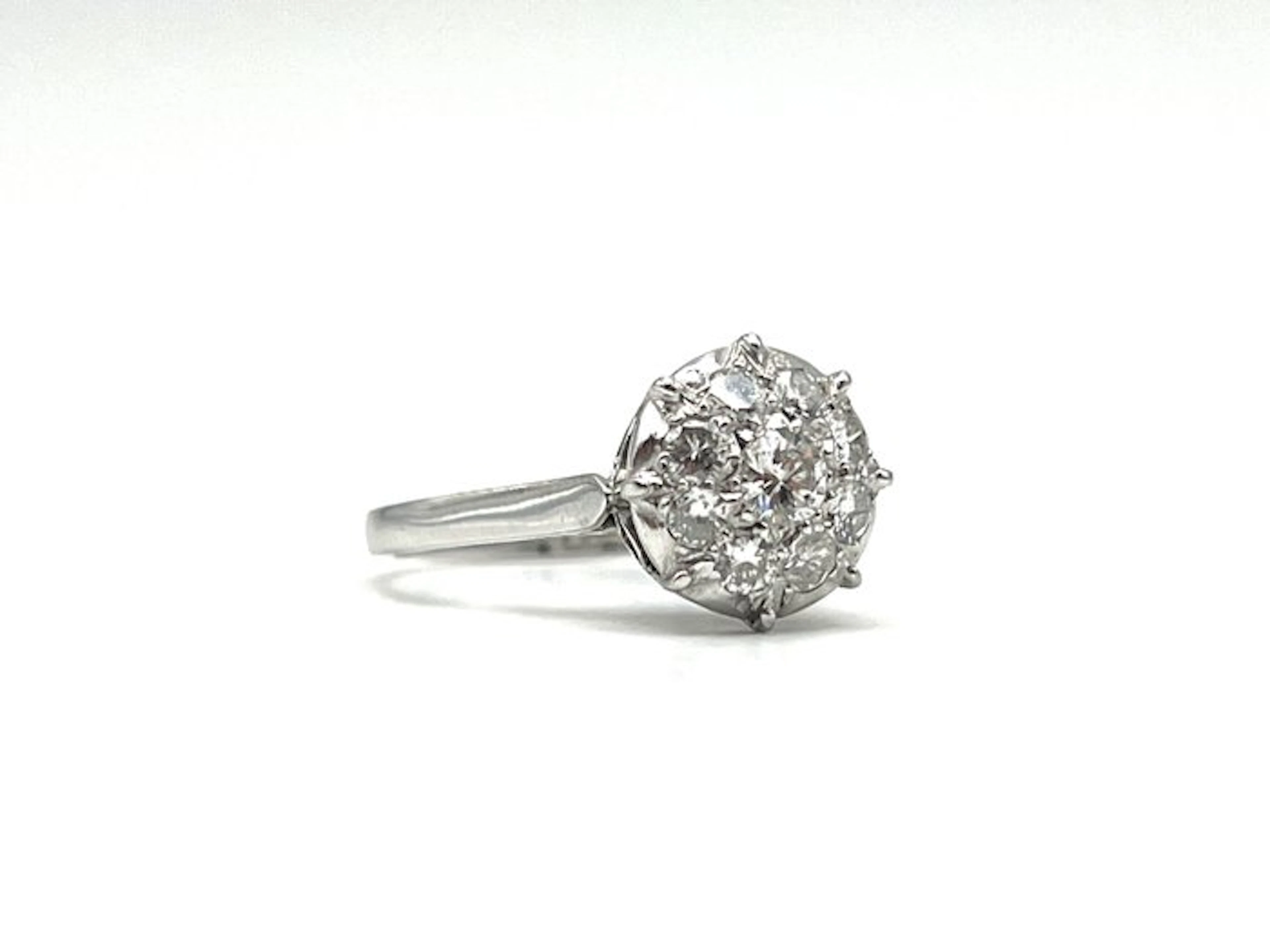 Ring - 18 kt. Platinum, White gold - 0.65ct. tw. Diamond (Natural)