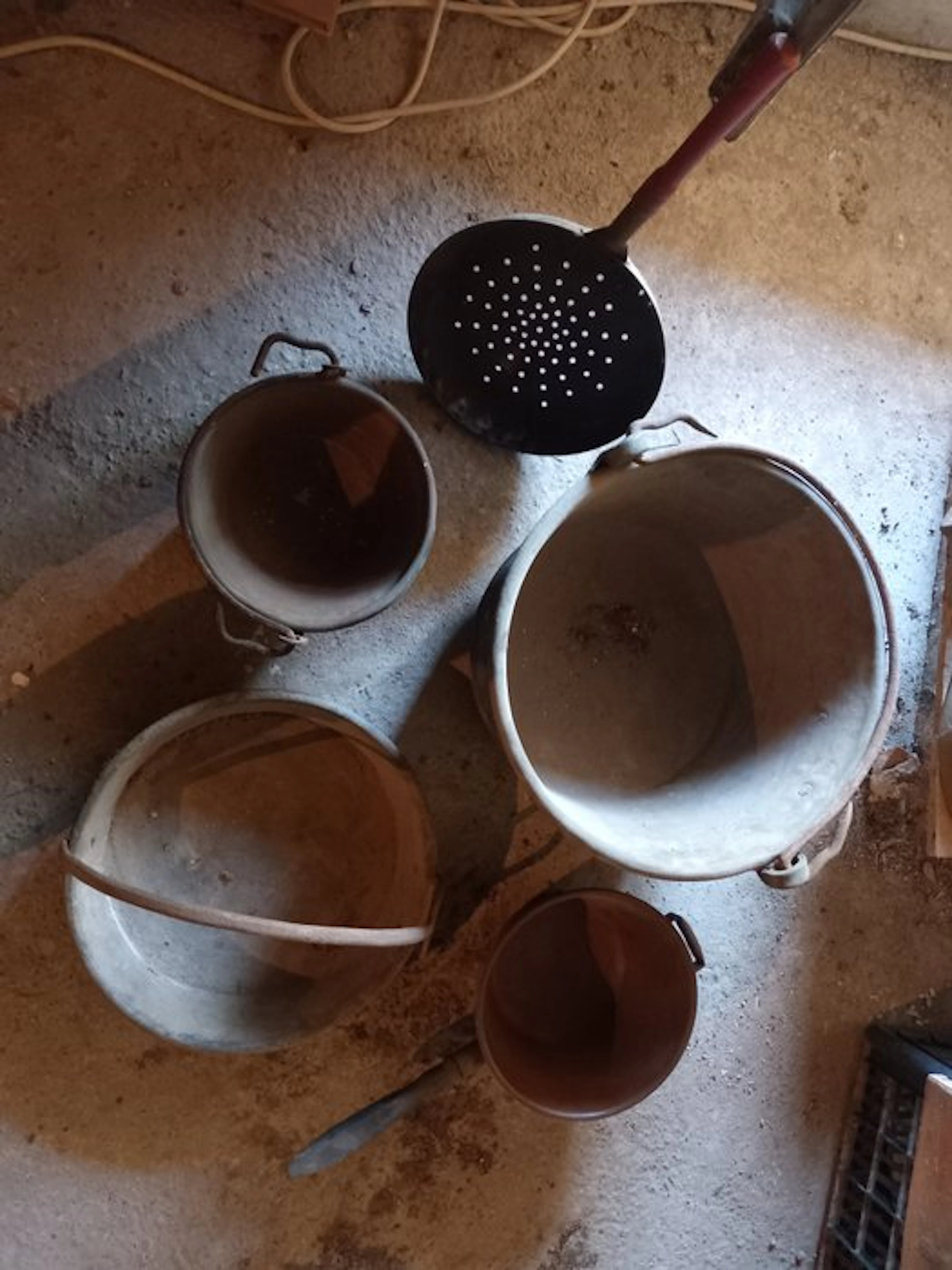 Cooking pot set (10) - Wrought iron
