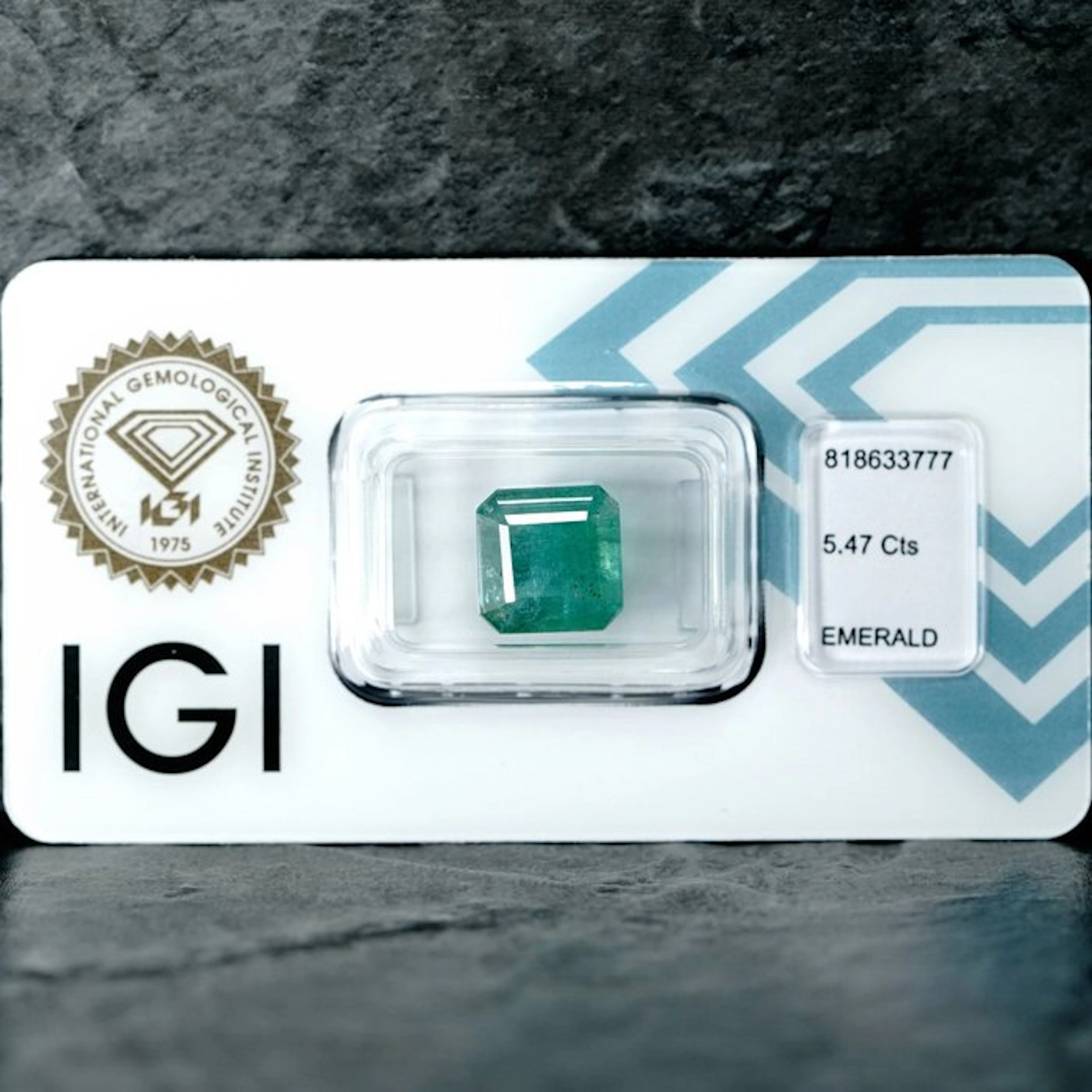 1 pcs Green Emerald - 5.47 ct - International Gemological Institute (IGI)