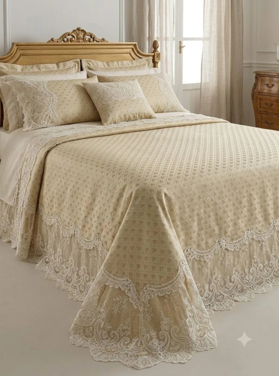 Tessuto Jacquard Broccato Dorato san Leucio 500x280 cm –...