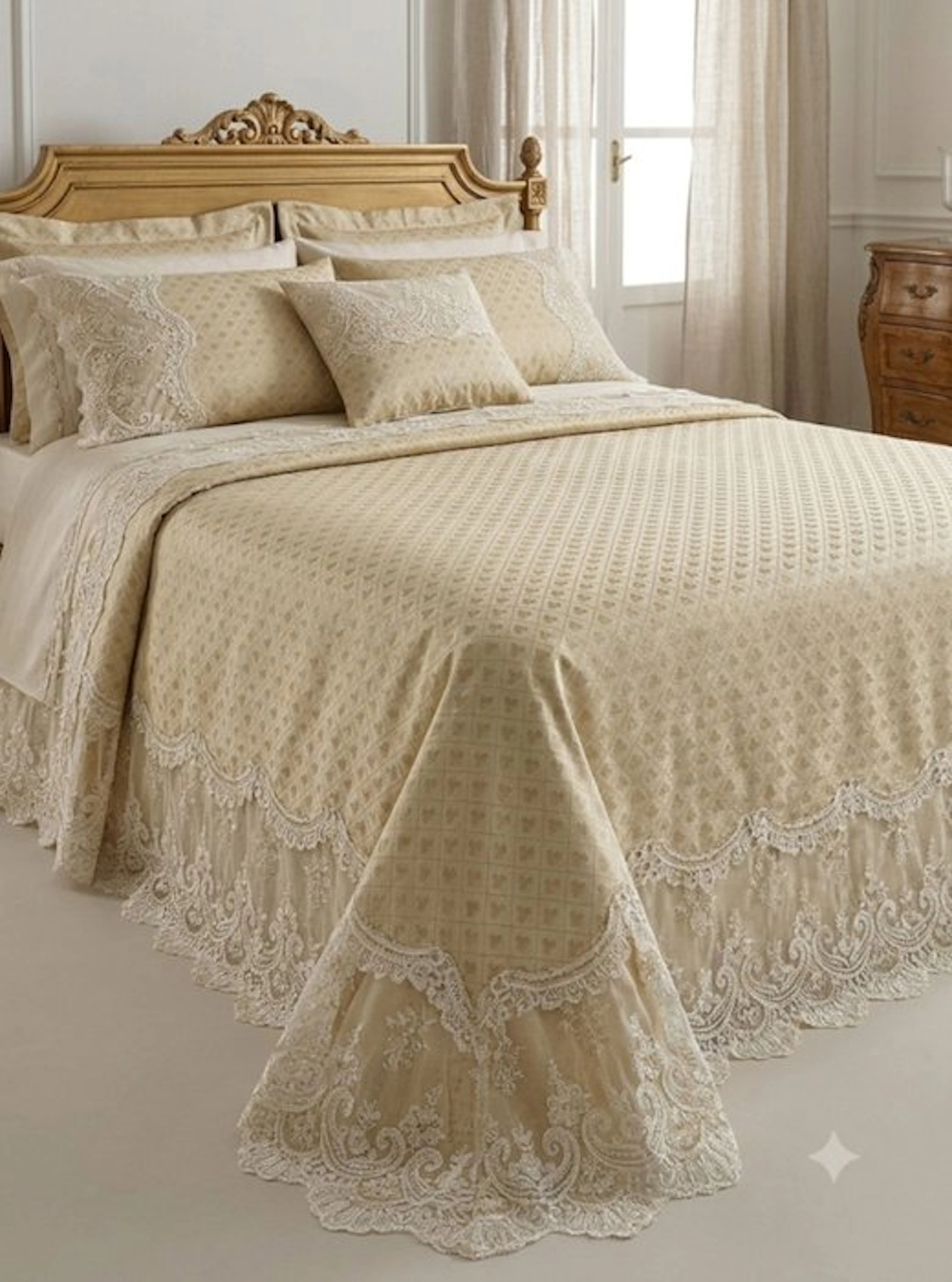 Tessuto Jacquard Broccato Dorato san Leucio 500x280 cm –...