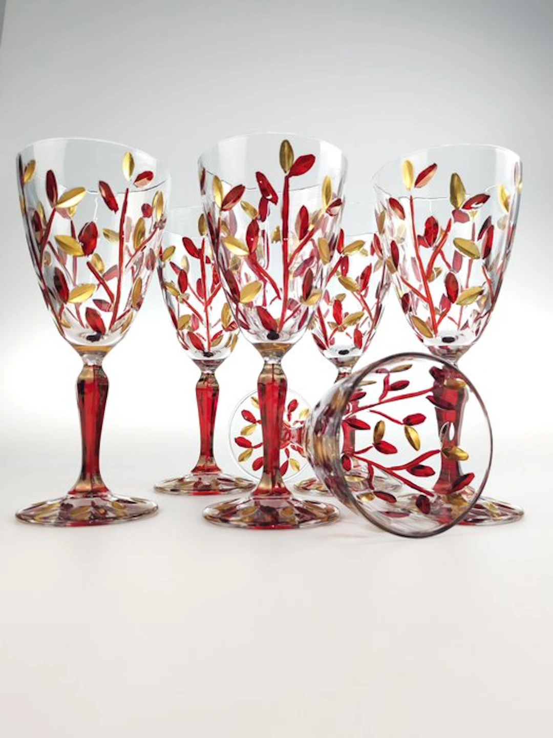 Secoloventesimo - Chalice (6) - Leaves red 'n golden chalice - Enamel