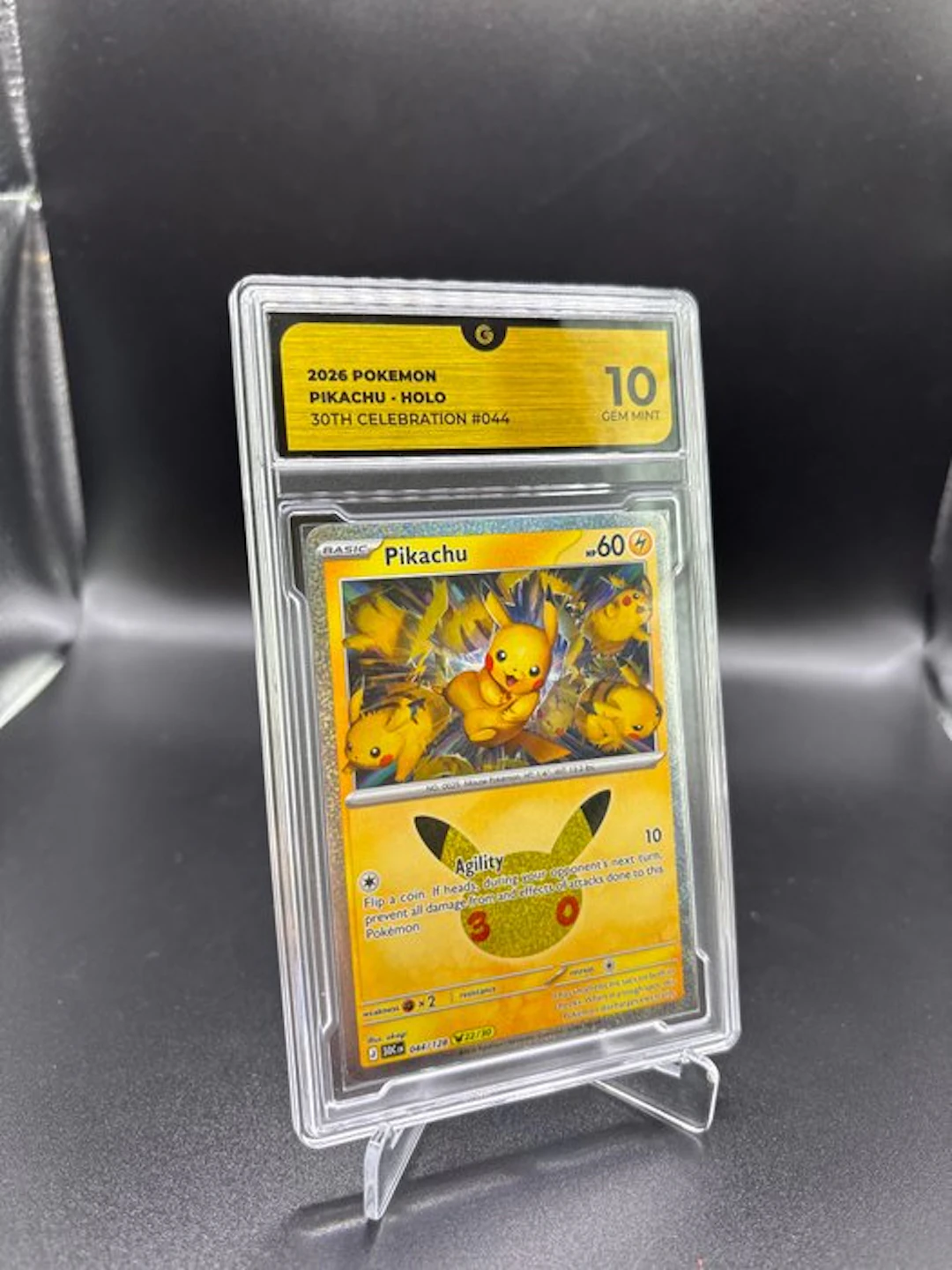 Pokémon - 1 Graded card - Pikachu 044 30TH Anniversary - GG 10