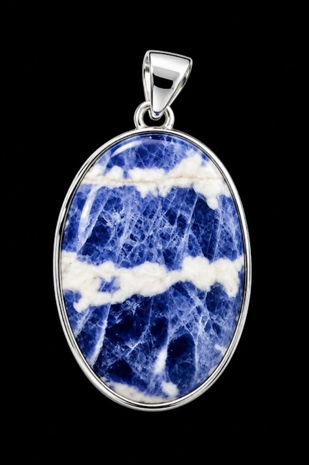 Natural Sodalite Pendant in 925 Silver - Pendant