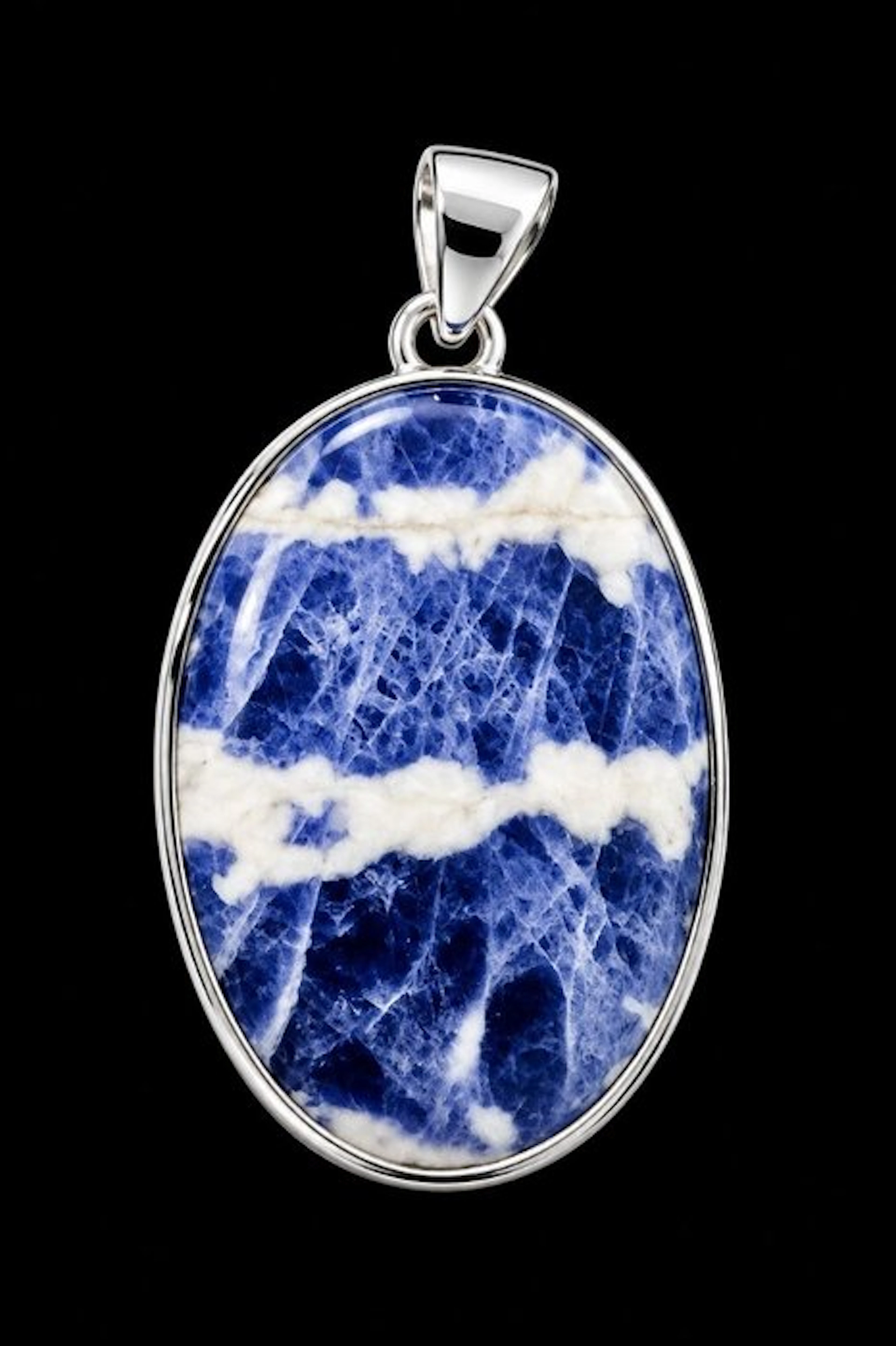Natural Sodalite Pendant in 925 Silver - Pendant