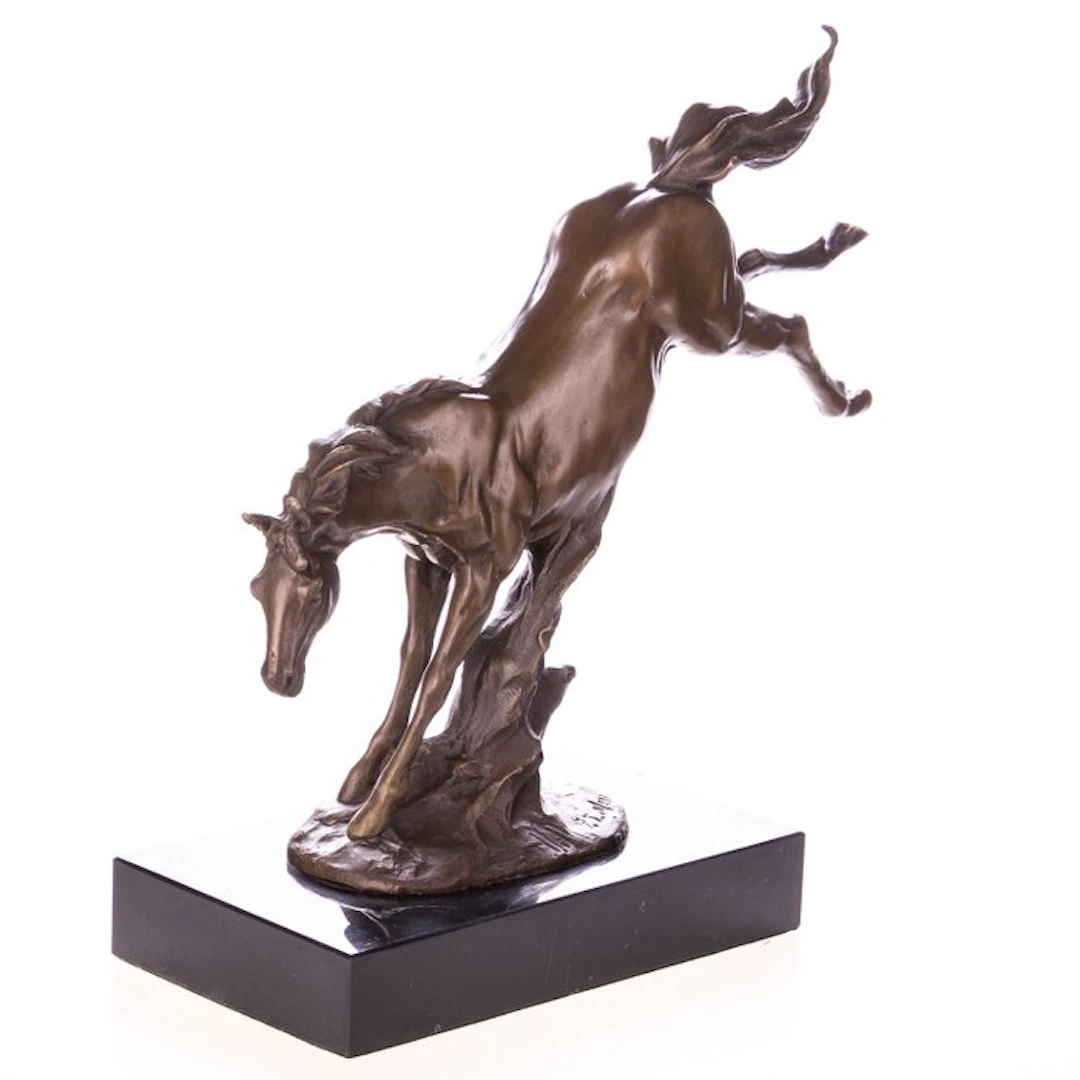 Figure - Bronzefigur Pferd - Bronze, Marble