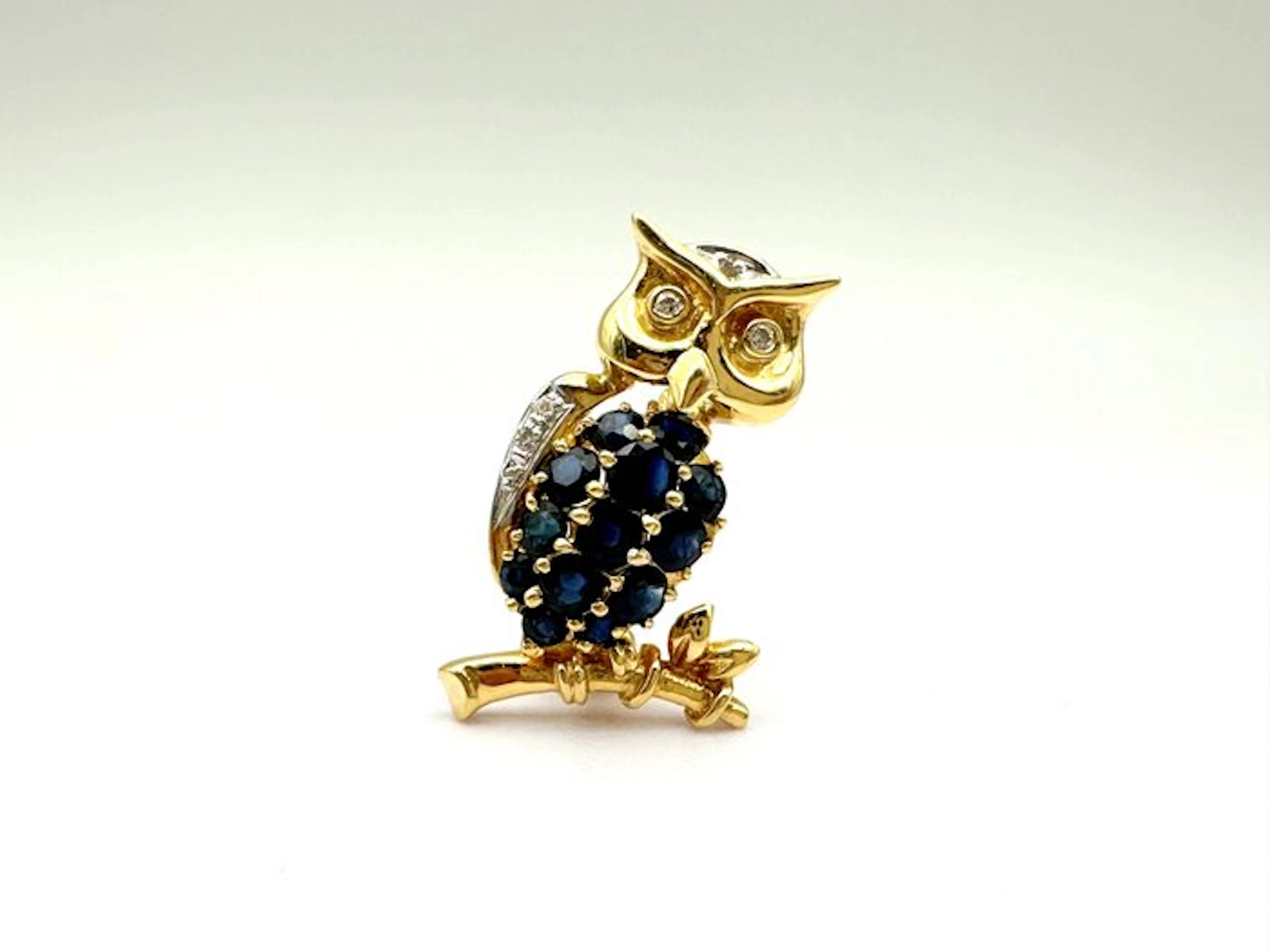 Pendant - 18 kt. Yellow gold, White gold - 0.50ct. tw. Sapphire - Diamond