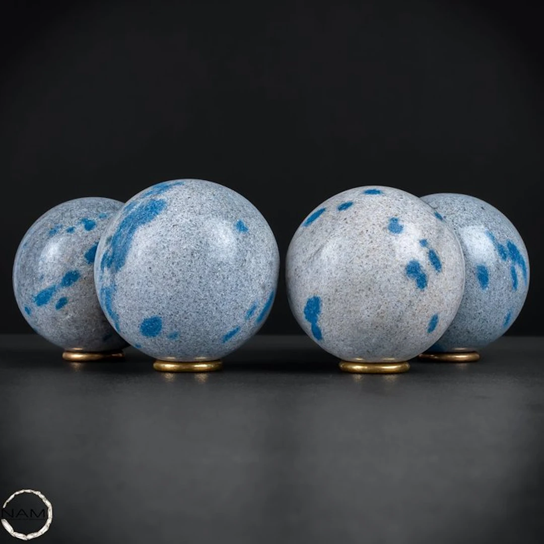 Fascinating K2 Jasper Sphere Set – Natural blue contrasts- 1881.11 g - (4)