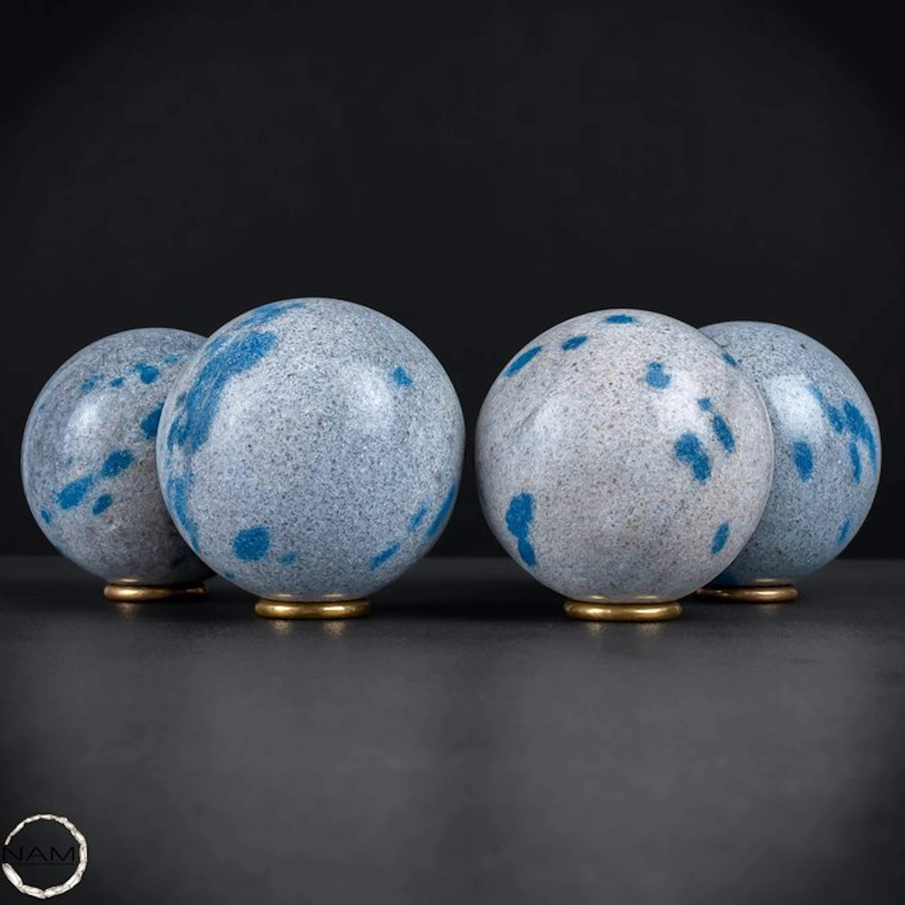 Fascinating K2 Jasper Sphere Set – Natural blue contrasts- 1881.11 g - (4)