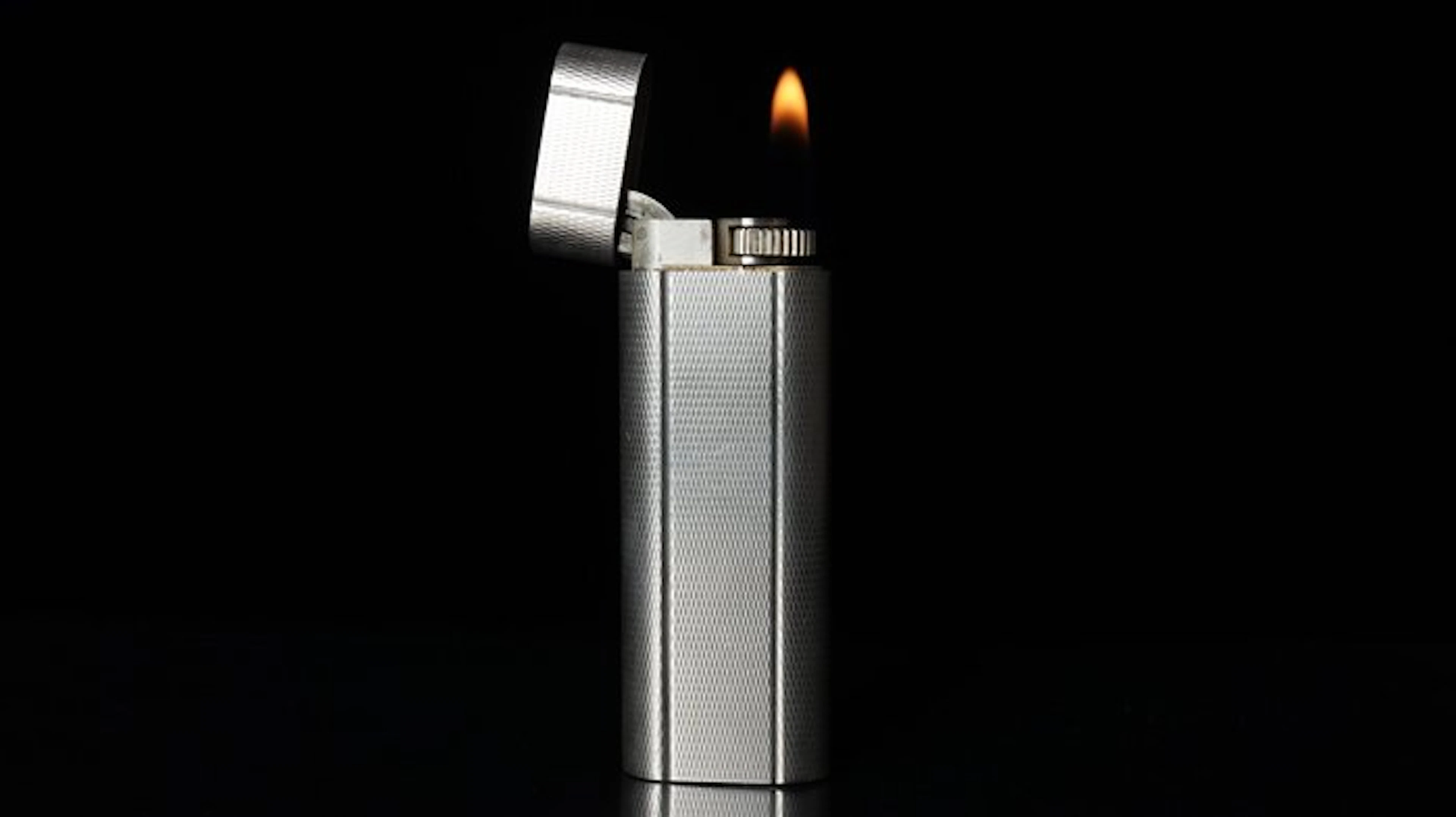 Cartier - Grain d'orge Pattern Vintage gas Lighter - Lighter - Silver plated