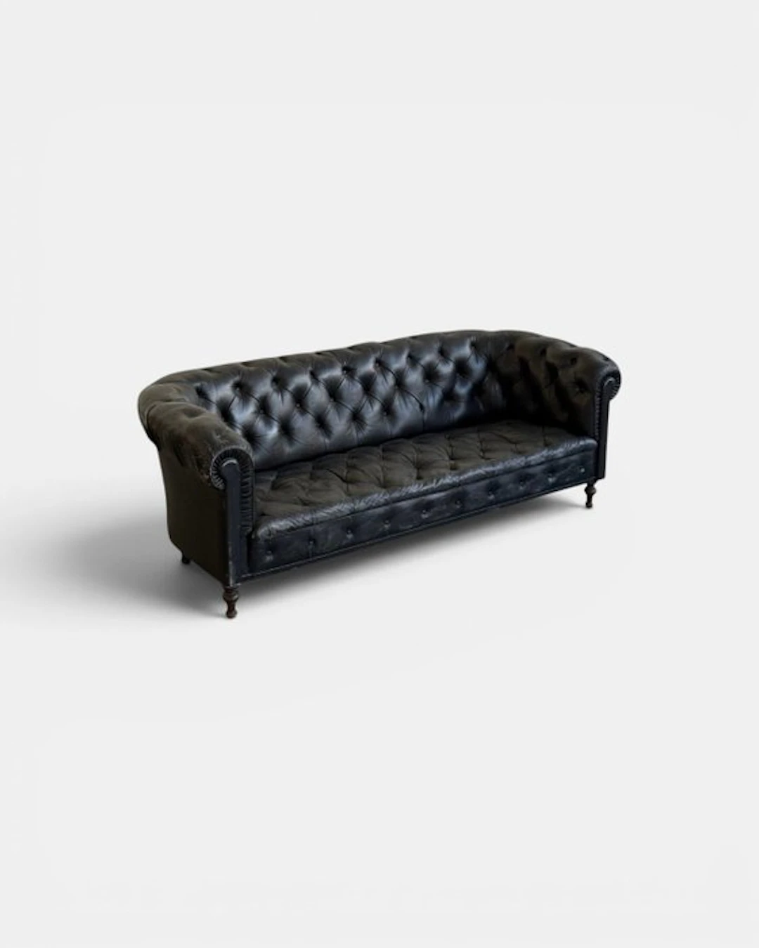 Sofa - Leather, Wood - Chesterfield