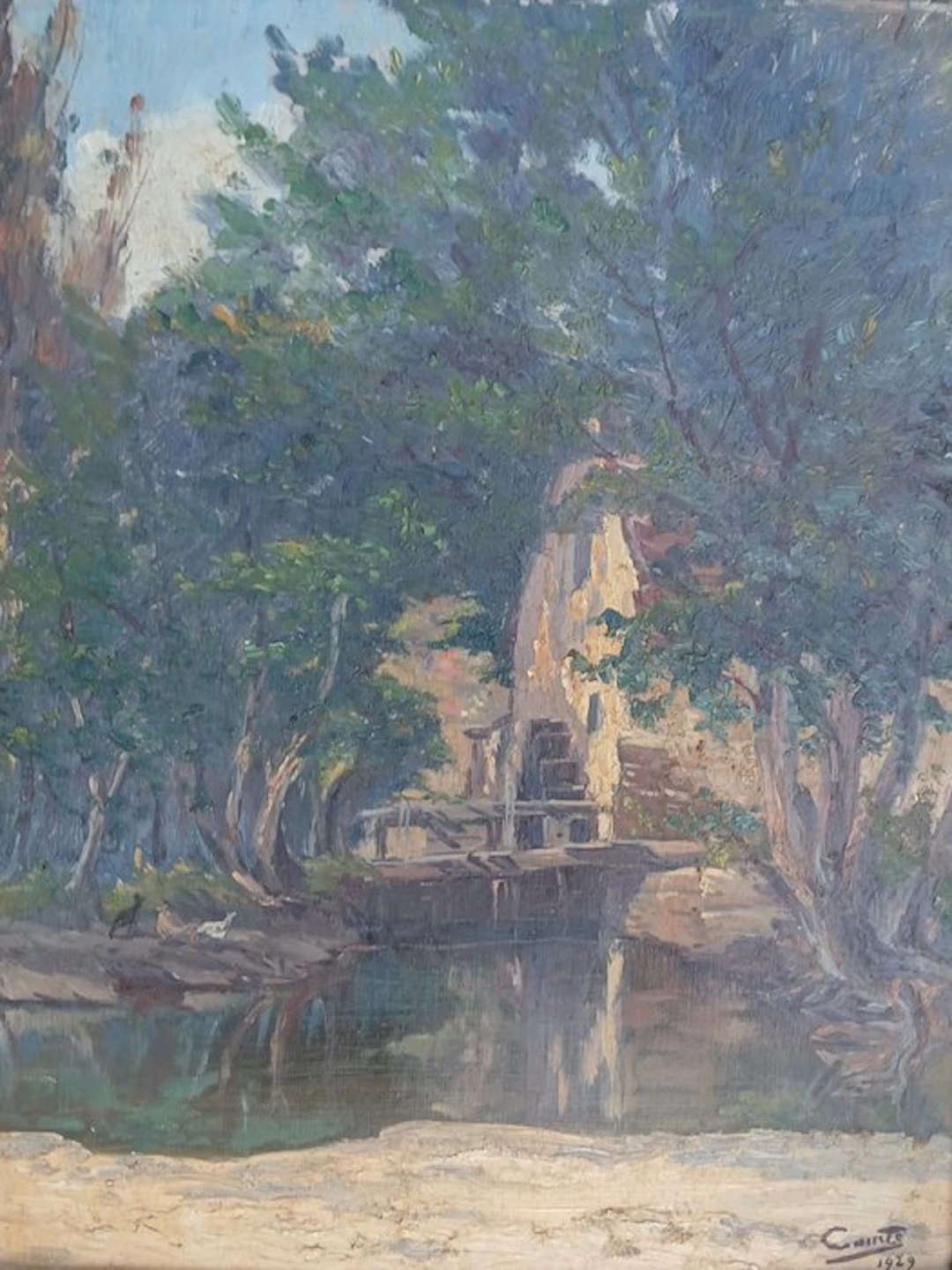 French school (XX) - Impressionistisch landschap - Molen te Hervain