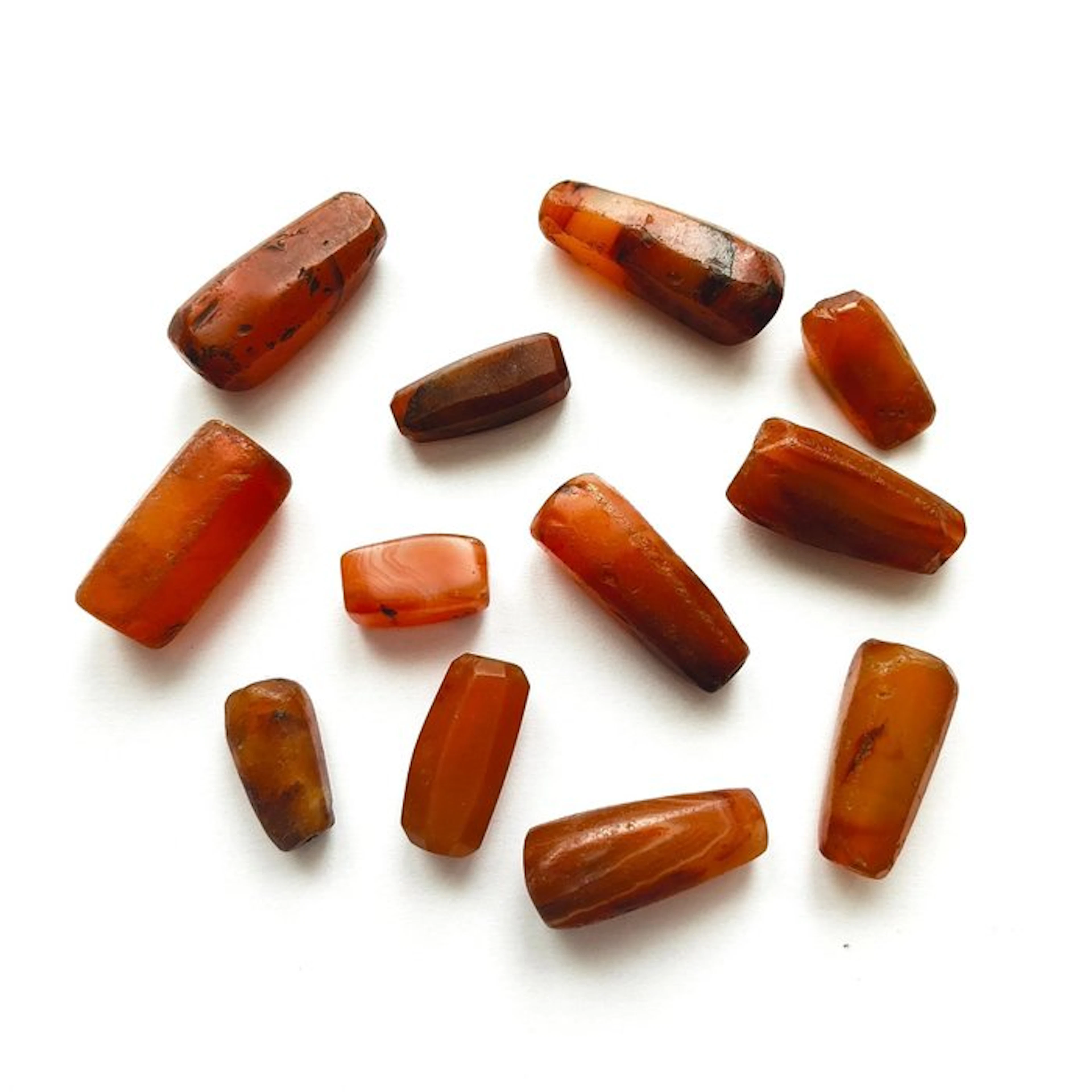 Silk Road, Central Asia Red Agate Rectangular Necklace Beads - 30 mm