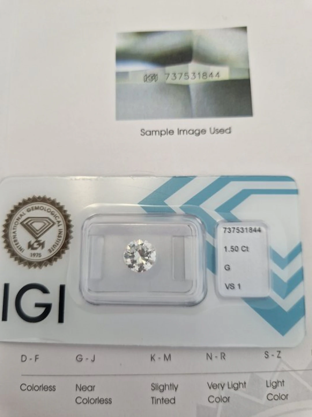 1 pcs Diamond (Natural) - 1.50 ct - Round - G - VS1...