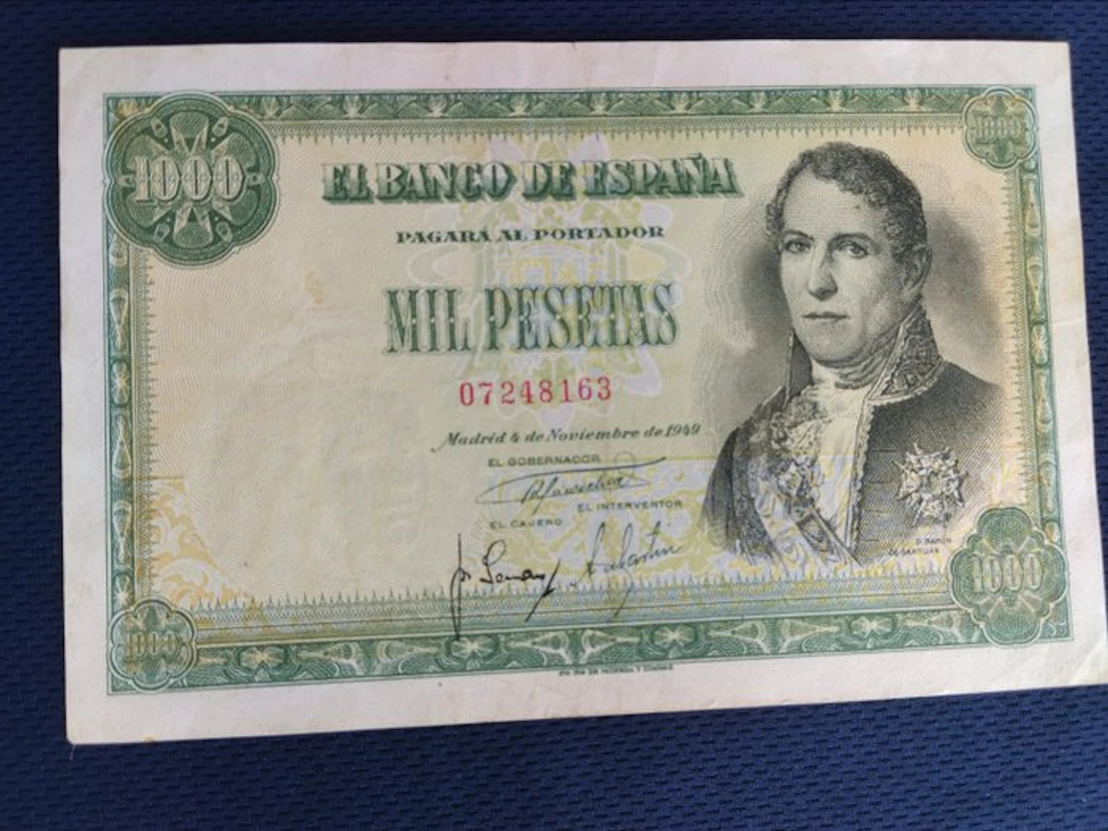 Spain. – 1000 Pesetas 1949 - Pick 138 - Sin Serie (No reserve price)