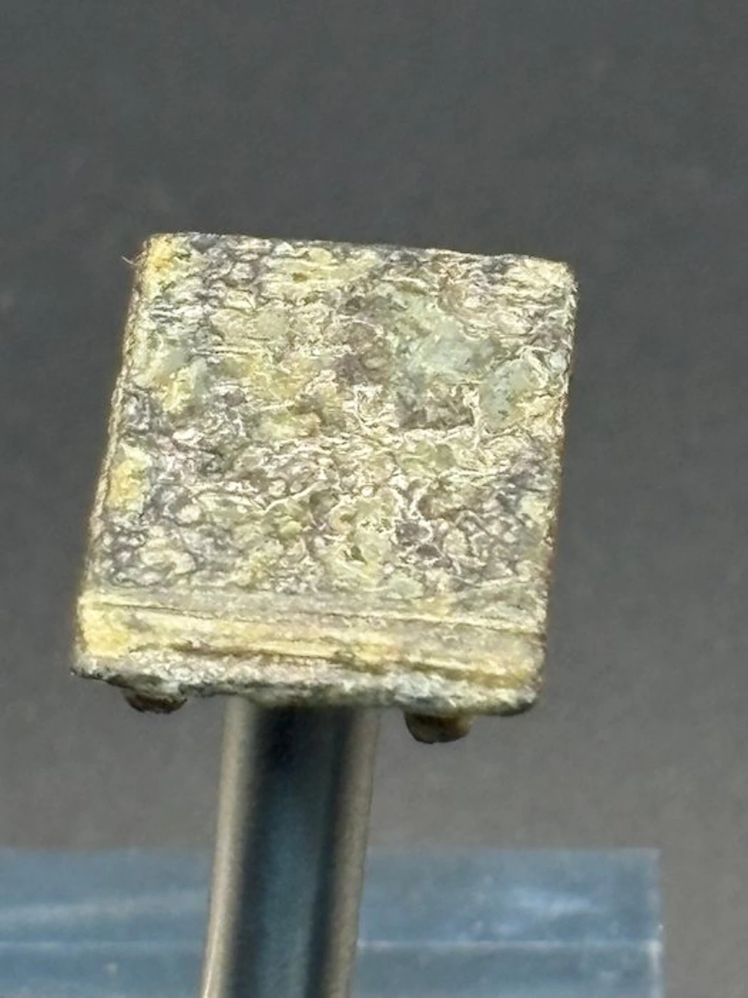 Byzantine Bronze Medieval belt buckle with inlaid geometric decoration