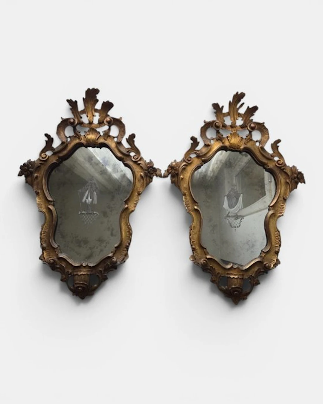 Vetreria Barbini - Wall mirror (2) - Murano glass, Gilt wood - Venetian mirrors