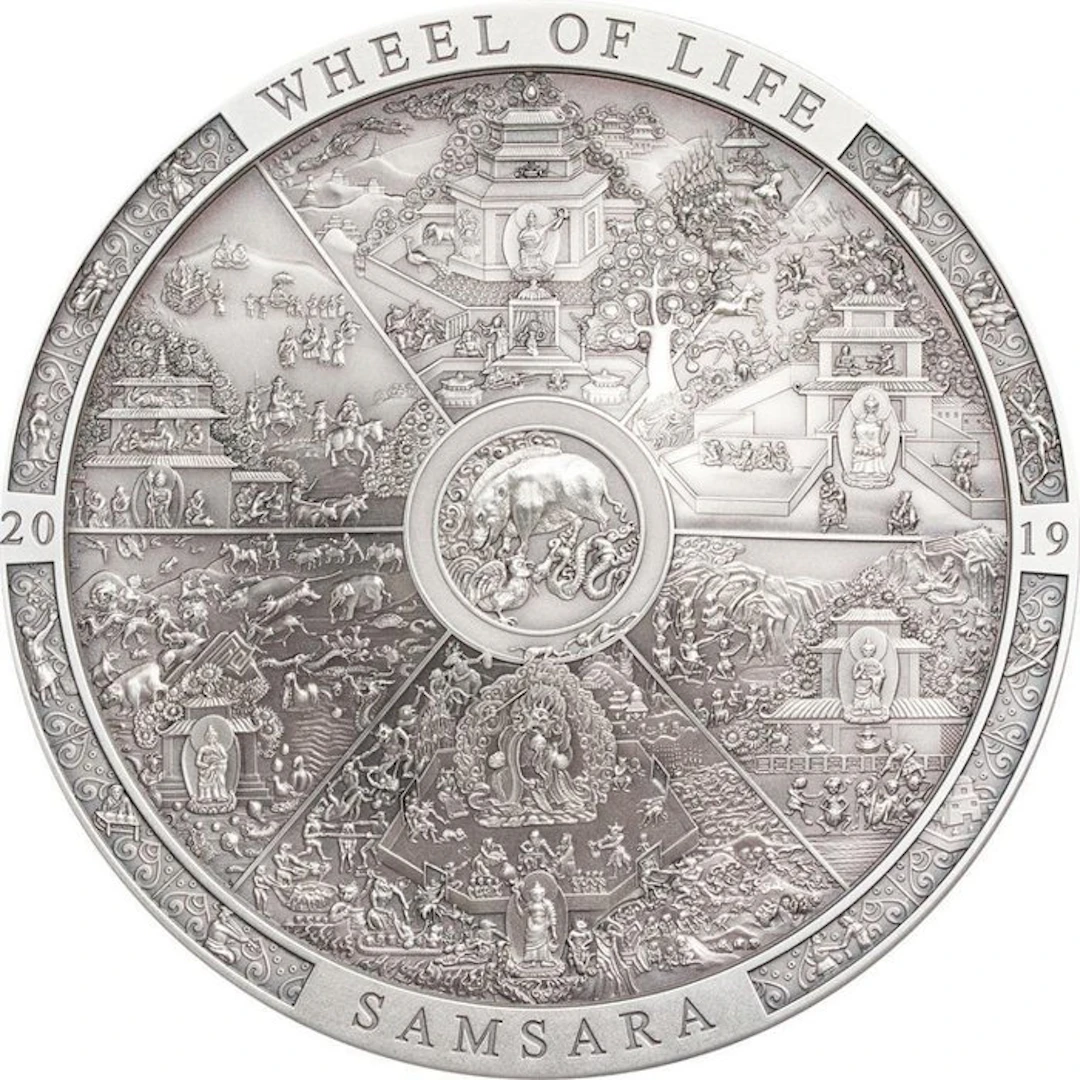 Cook Islands. 2019 Samsara Wheel of Life Archeology, 3 Oz (.999)