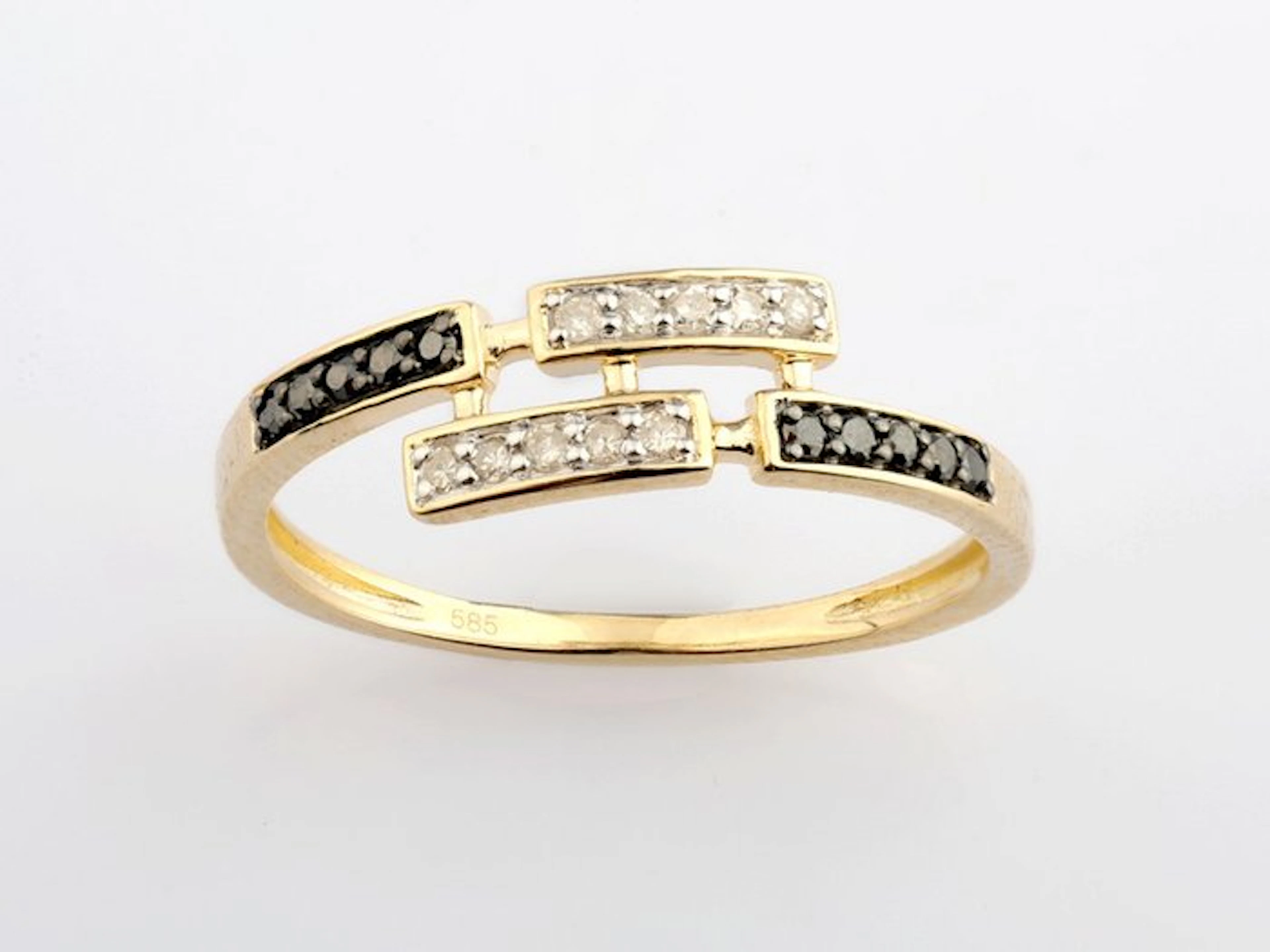 No reserve price - Ring - 14 kt. Yellow gold - 0.15ct. tw. Diamond (Natural)