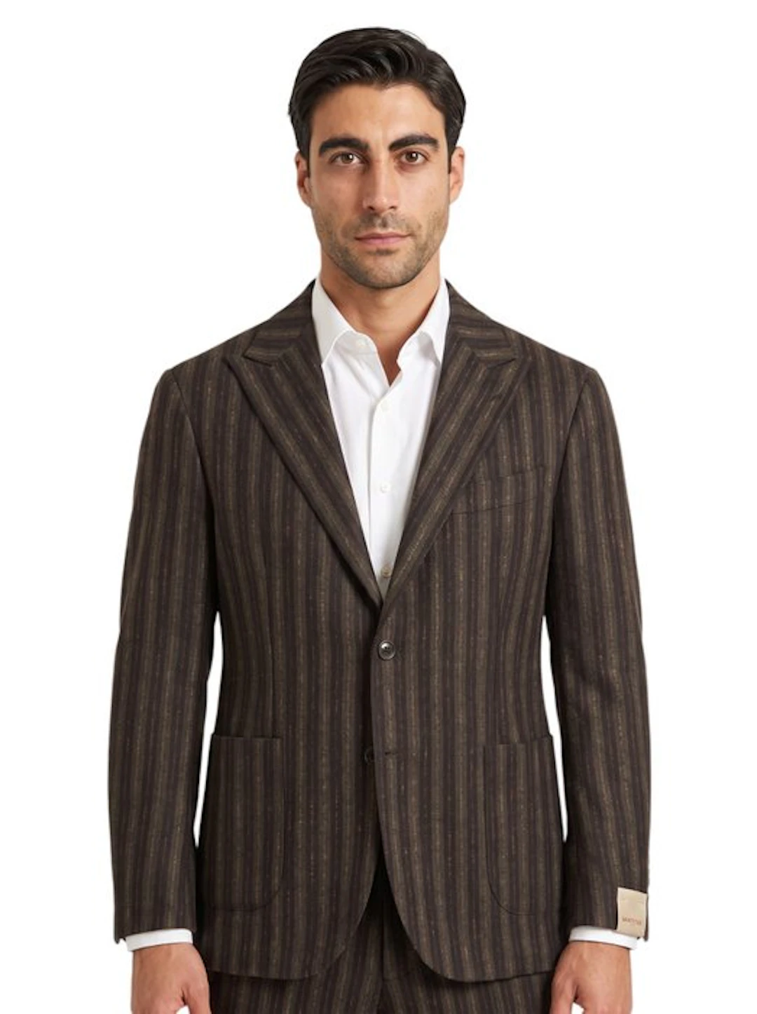 SARTITUDE NAPOLI - 50 IT - Suit Flannel Wool Striped Dark...