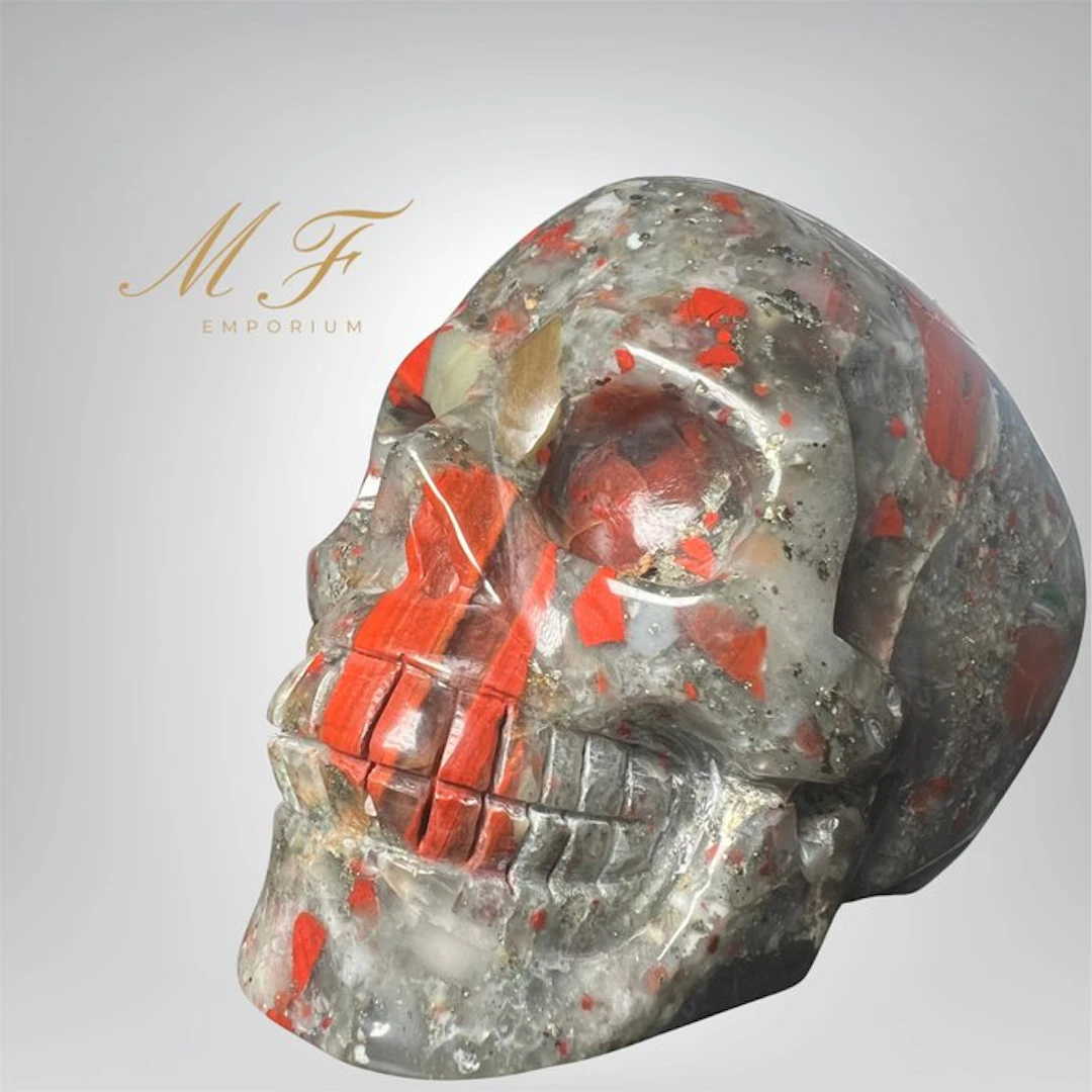 Magnificent large Bloodstone skull