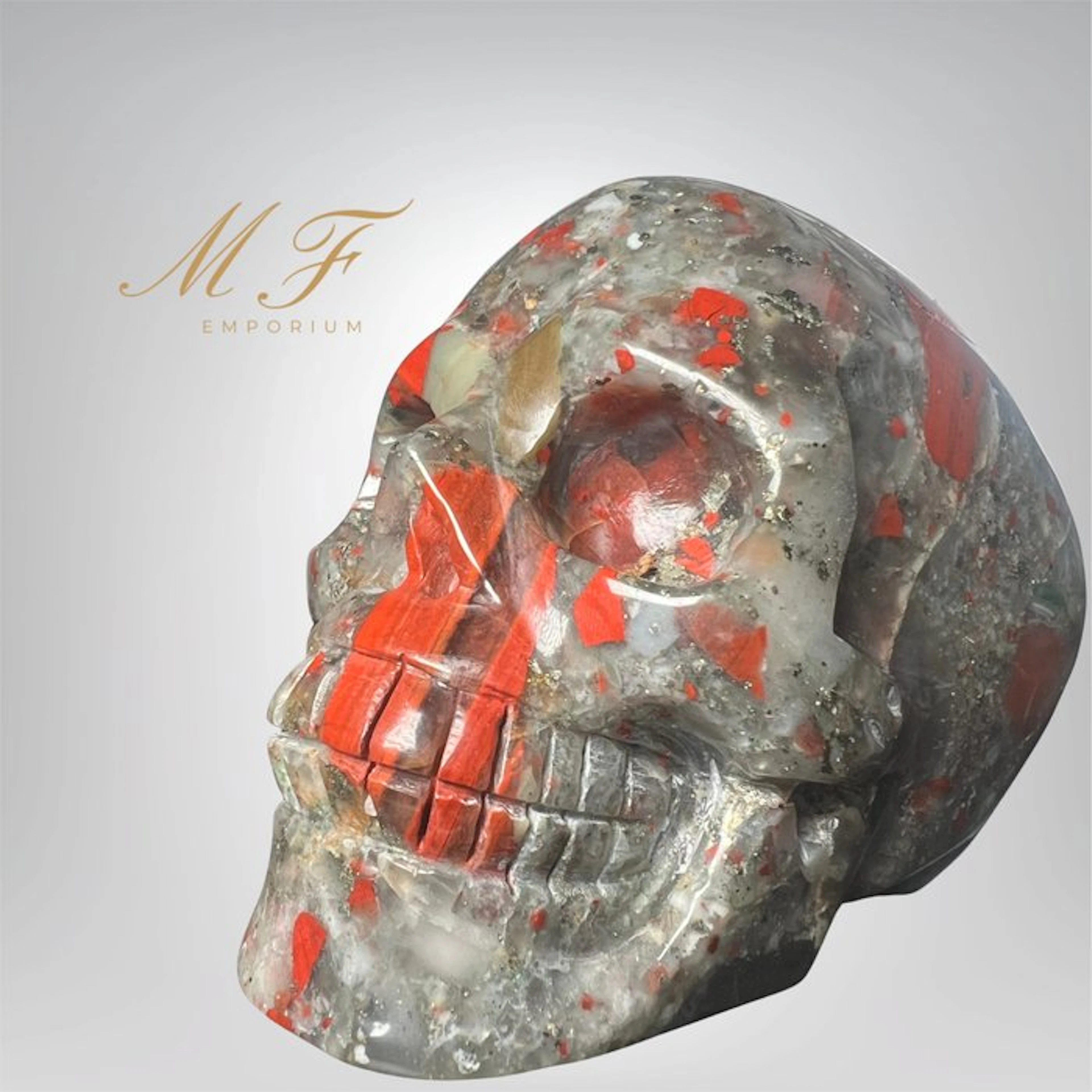 Magnificent large Bloodstone skull