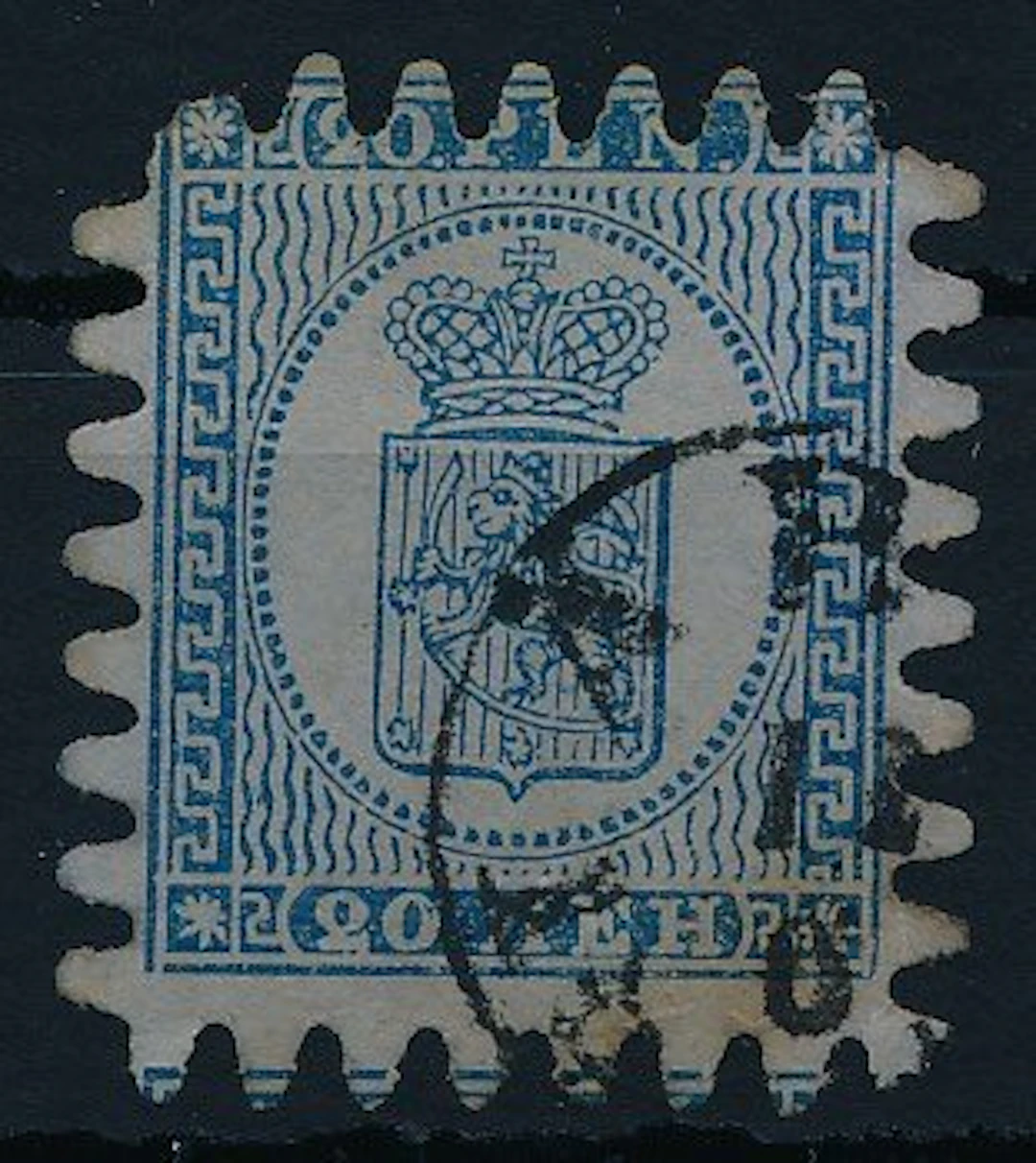 Finland 1858 - Coat-of-arms drawing 20 kopecks blue