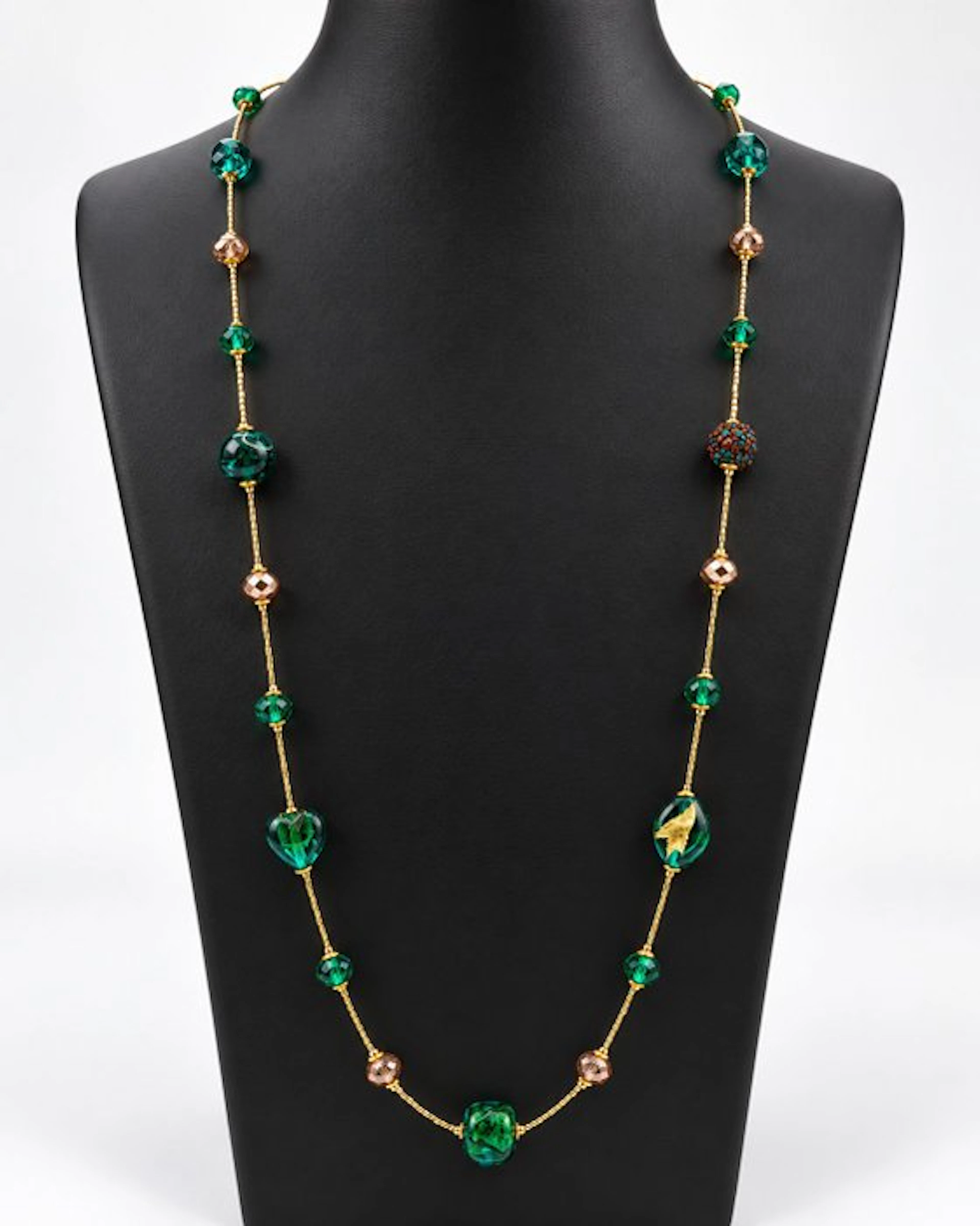 24 kt. - Murano glass, Yellow gold - Necklace - submerged gold leaf
