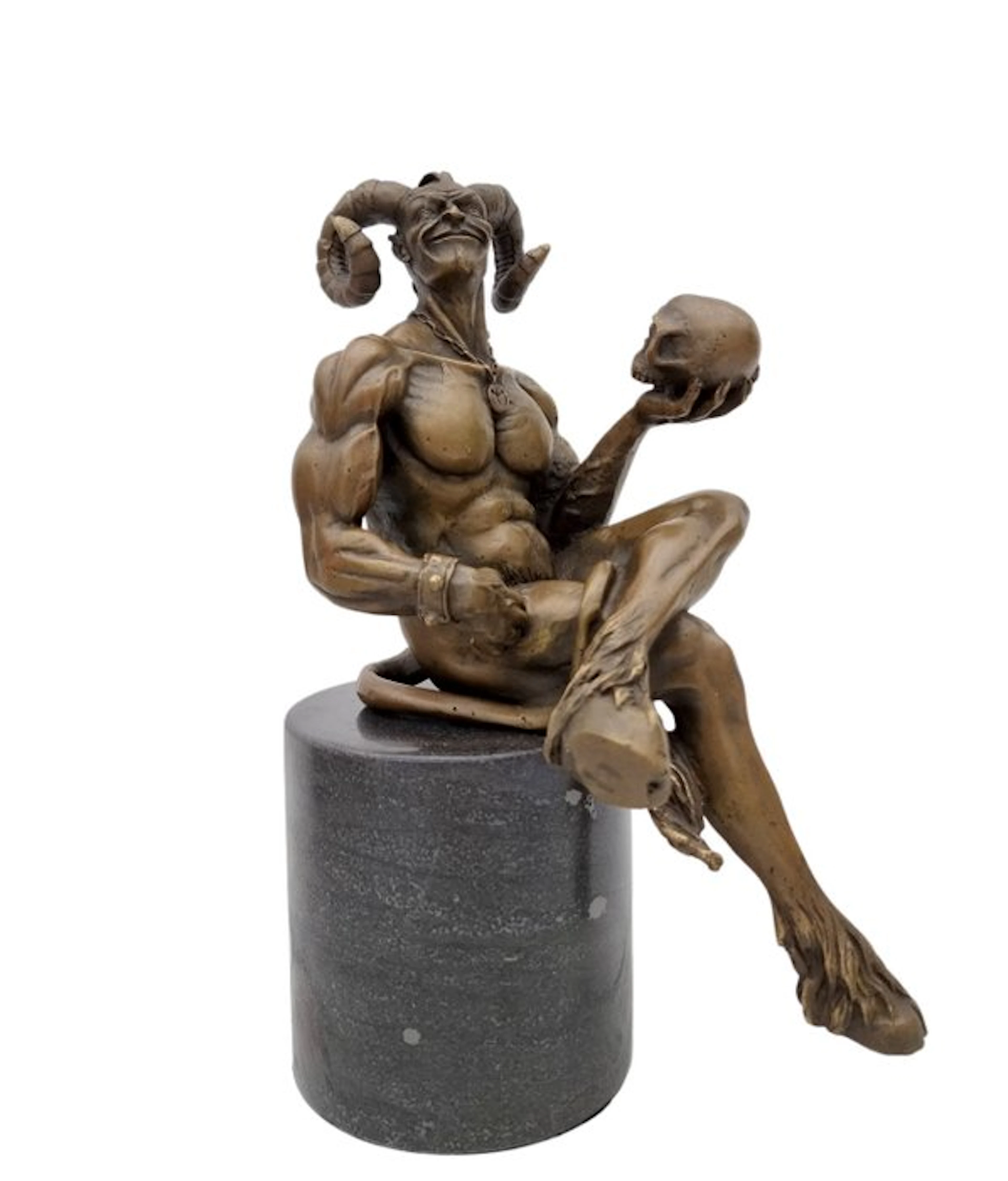 Figurine - Demon - 23 cm - Bronze, Marble