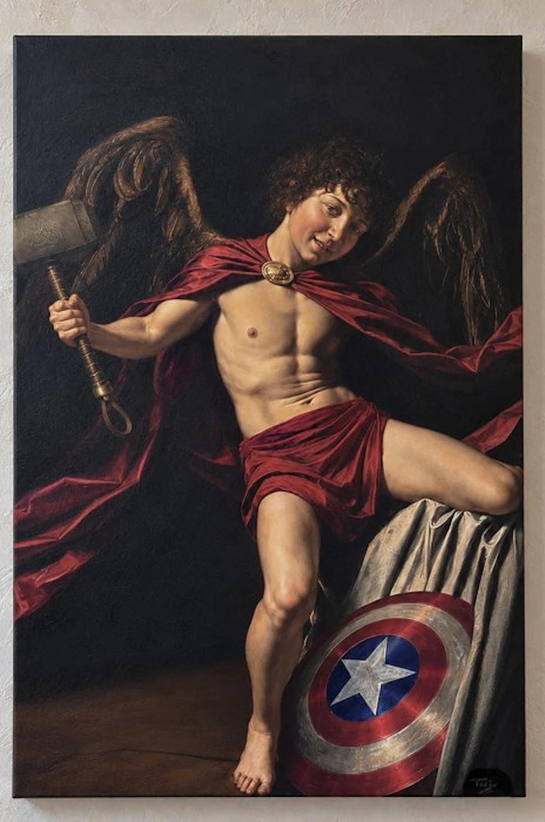 Teejo - TEEJO – The Guardian – Technique mixte et peinture à l'huile sur toile