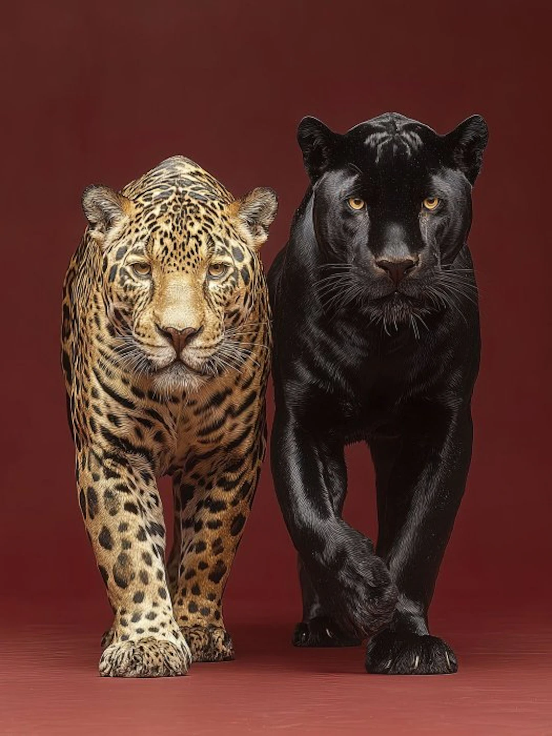 Yamila - Dualidad Ancestral: Jaguar y Pantera en Oro Kintsugi